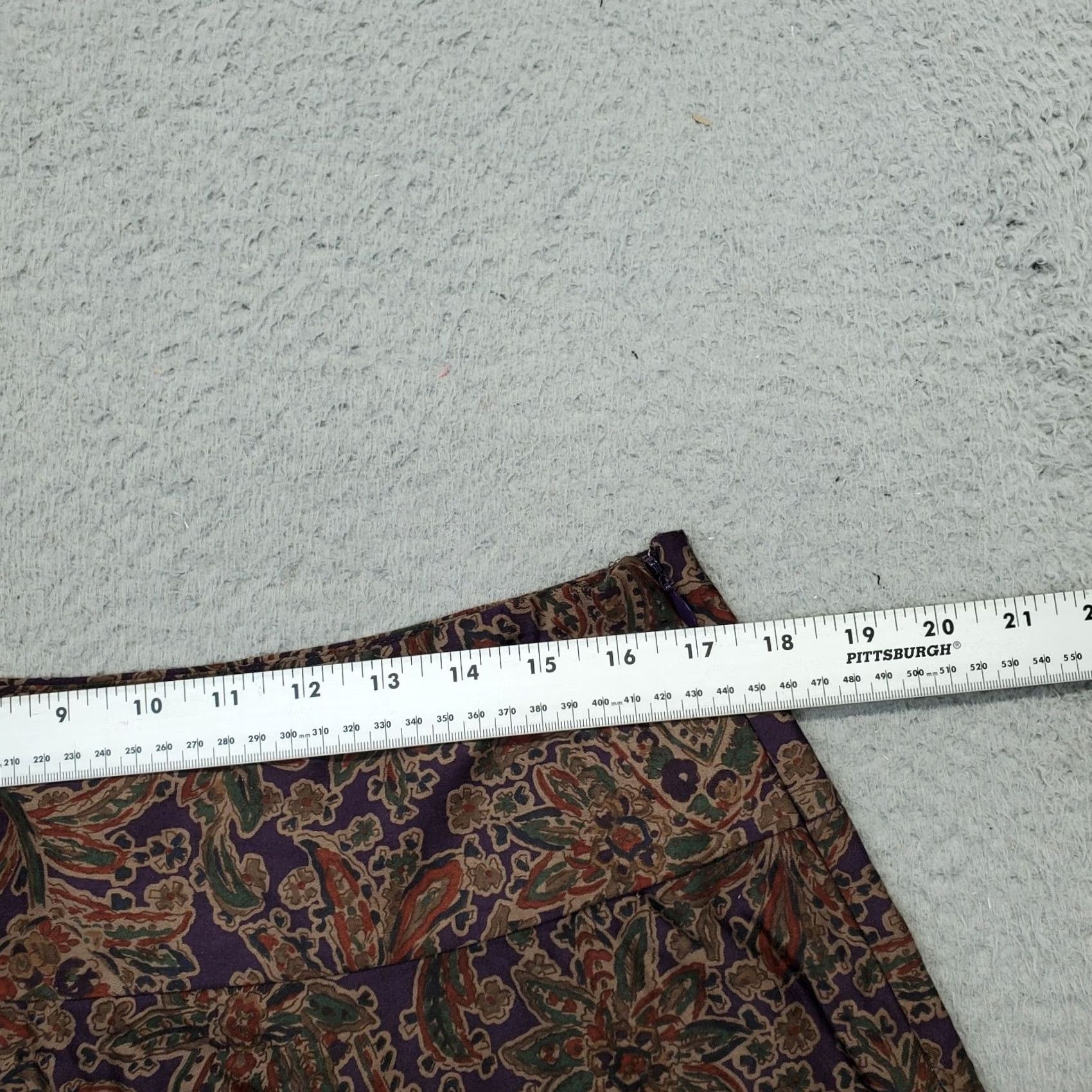 Vintage American Living Skirt Womens 10 A-Line Paisley Multi Cotton Lined Side Zipper 27" Length XS? Size 32" / US 10 / IT 46 - 4 Thumbnail