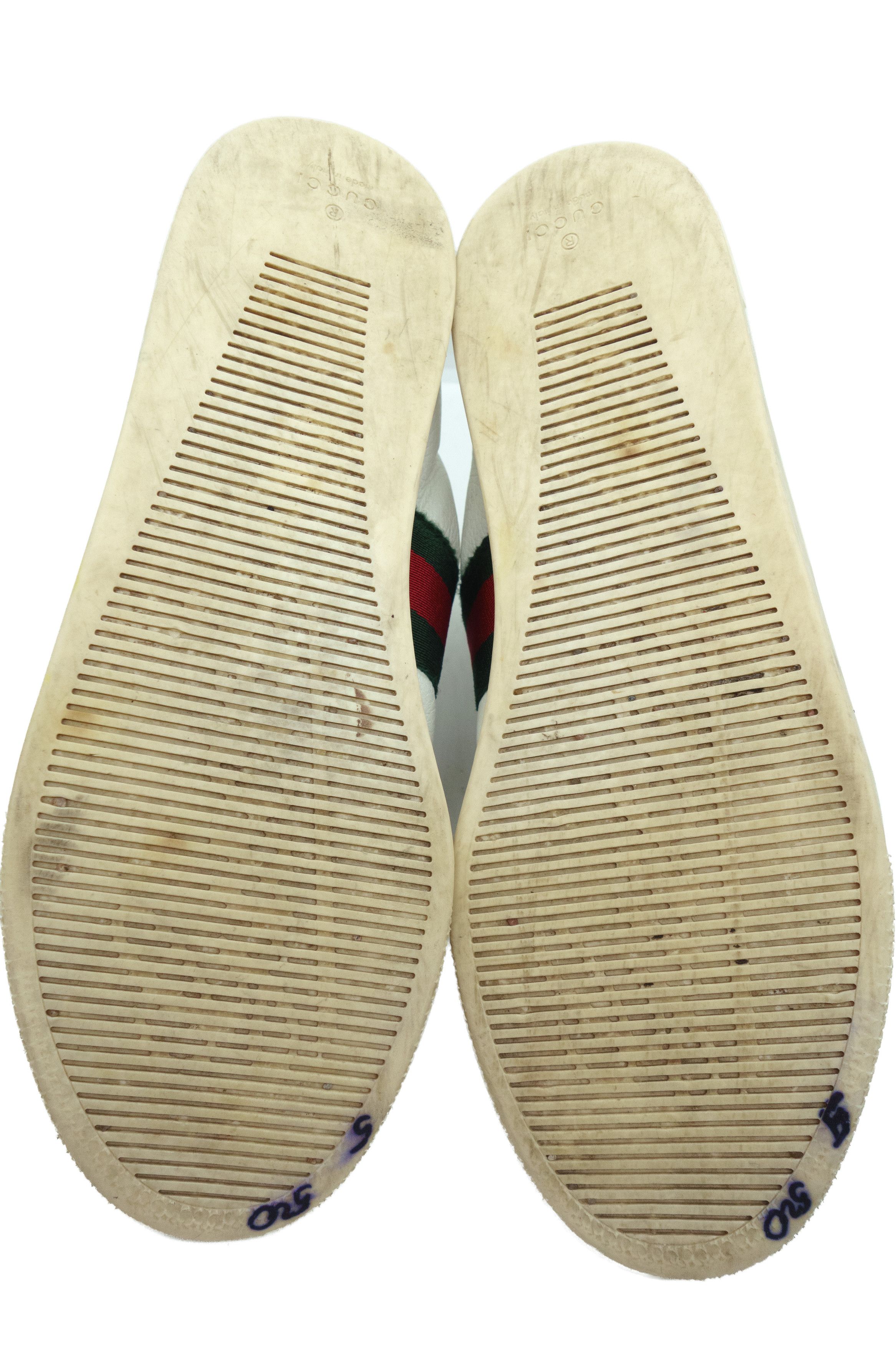 Gucci Coda Web Stripe Leather High Top Sneakers Size US 7.5 / IT 37.5 - 6 Thumbnail