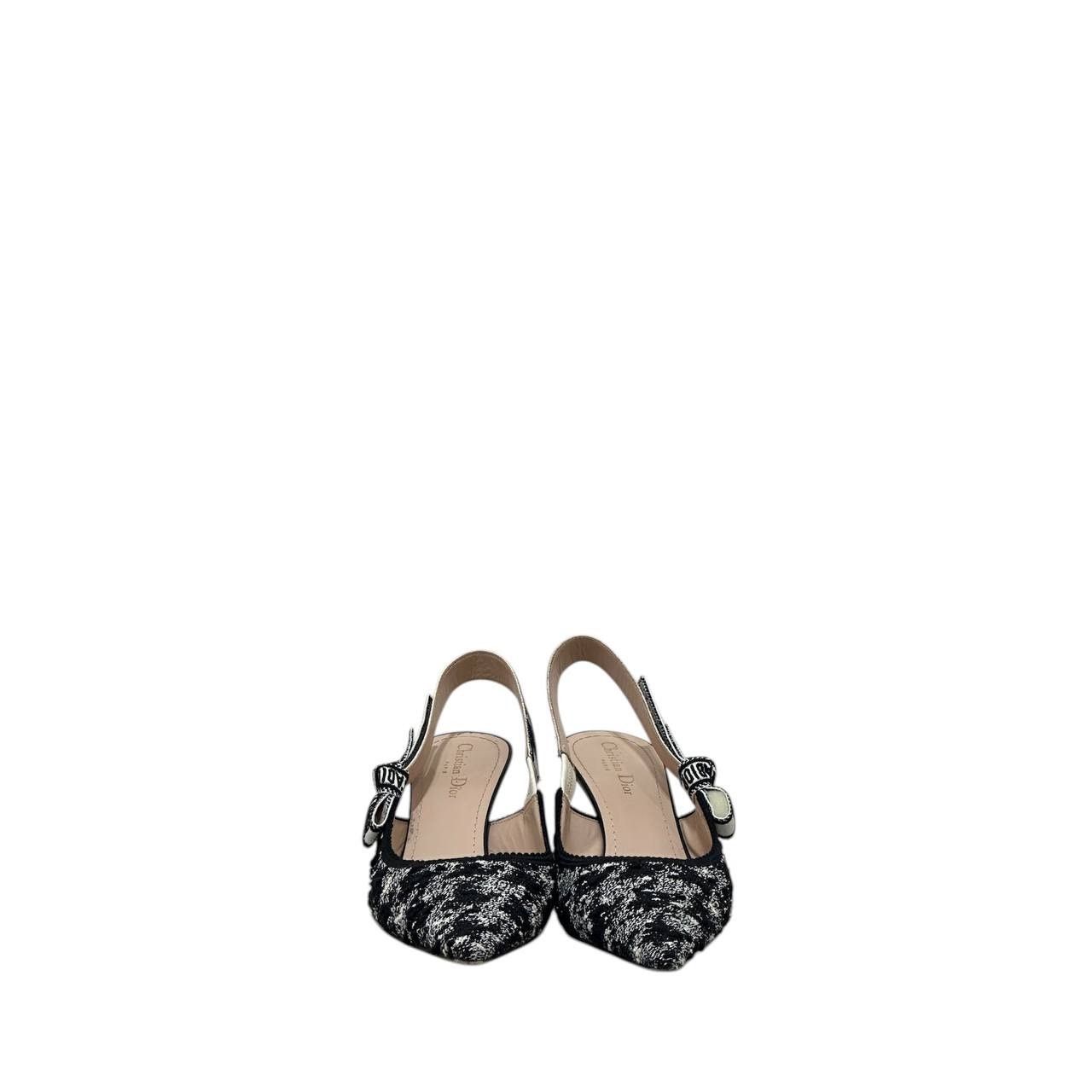 Dior Dior J’Adior Houndstooth Slingback Pumps EU 39.5 Size US 8.5 / IT 38.5 - 4 Thumbnail