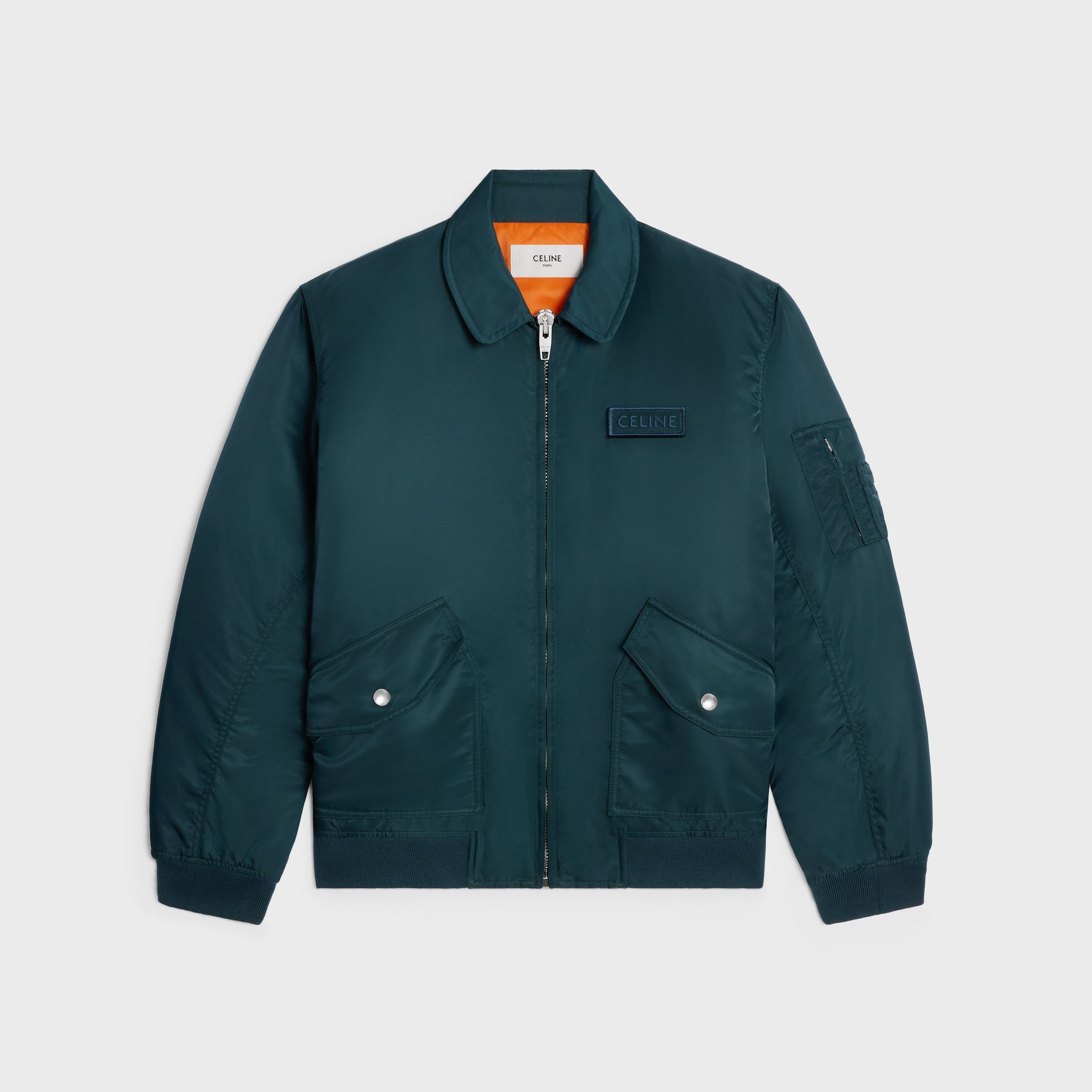 Celine CELINE BOMBER JACKET IN NYLON blue petrol Size US XL / EU 56 / 4 - 1 Thumbnail