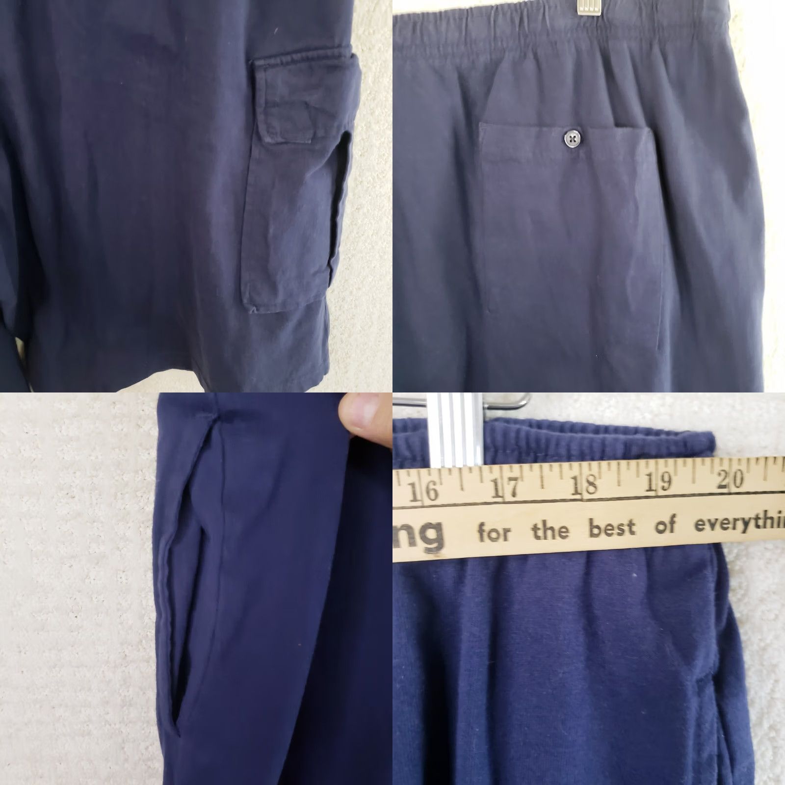 Vintage VINTAGE King Size 3XLT Big & Tall Men's Shorts Blue Drawstring Pocketed 13" Inseam Cotton Polyester Size US 39 - 8 Thumbnail