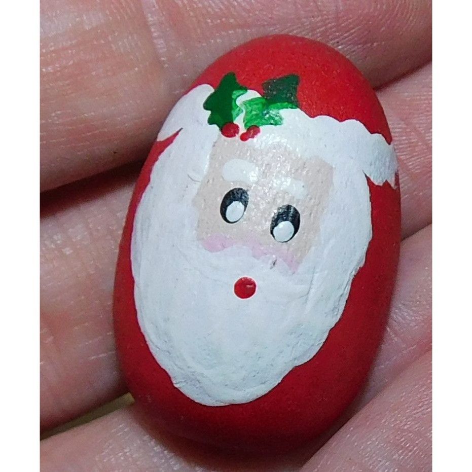 Handmade Handmade Wooden Santa Painted Oval Shaped Brooch Size ONE SIZE - 1 Thumbnail