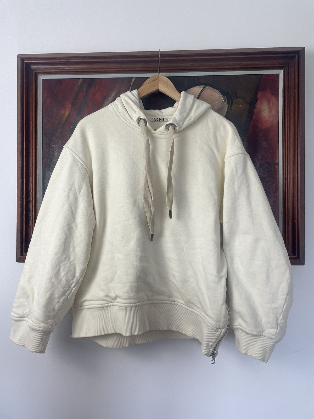 Acne Studios Acne Studio Cropped Boxy Oversize Hoodie Beige Designer Size US XS / EU 42 / 0 - 1 Thumbnail