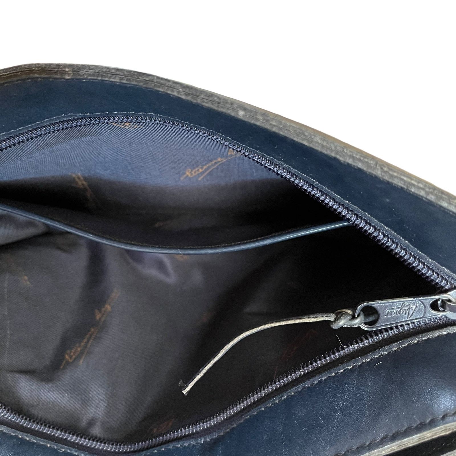 Etienne Aigner × Vintage Etienne Aigner Woven Straw Navy Blue Leather Shoulder Bag Size ONE SIZE - 5 Thumbnail