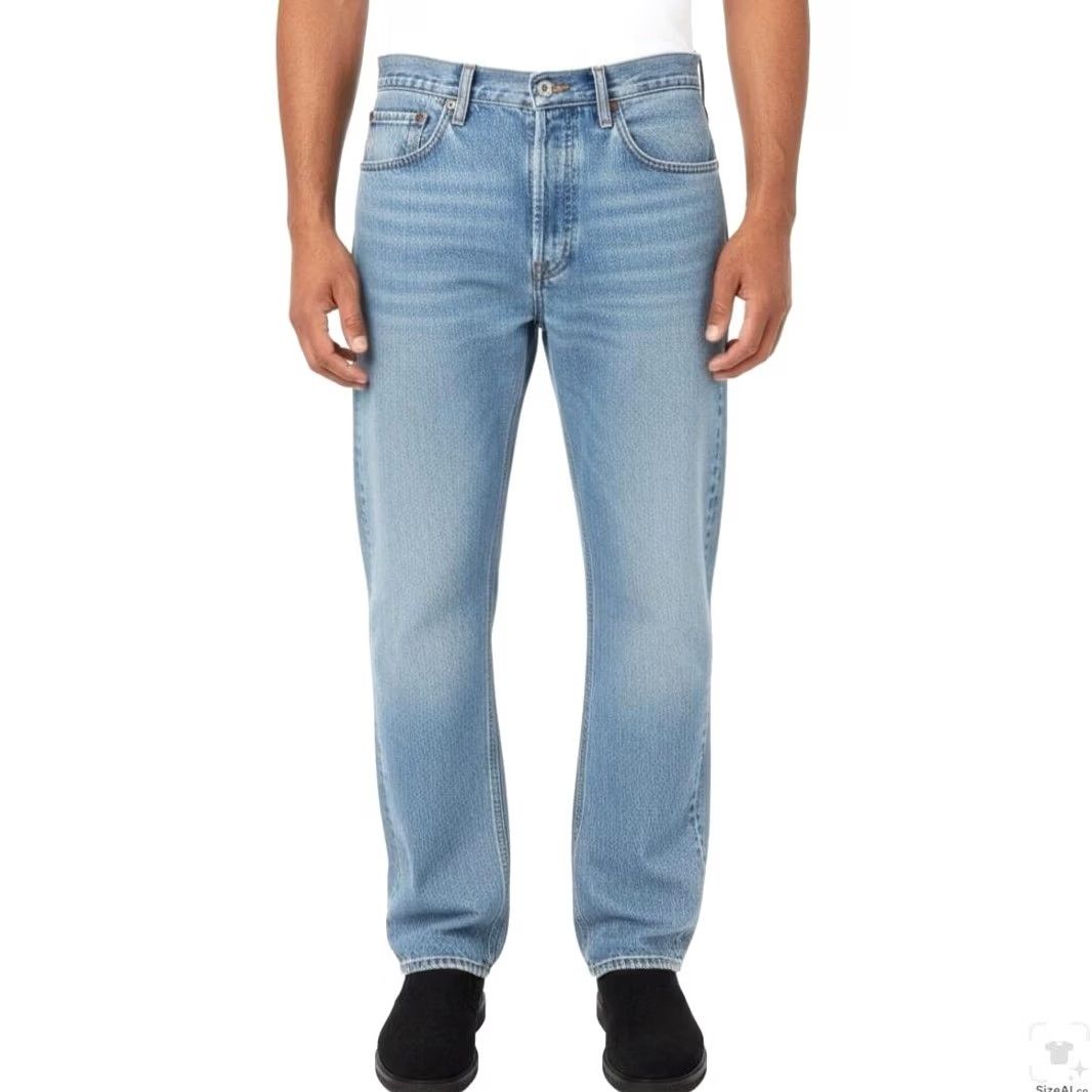 Levi's VINTAGE Levi's 550 Jeans Mens 32x33 Blue Light Wash Relaxed Tapered Denim - Levi's 550 Jeans - 90s, Logo, USA Size US 32 / EU 48 - 4 Thumbnail