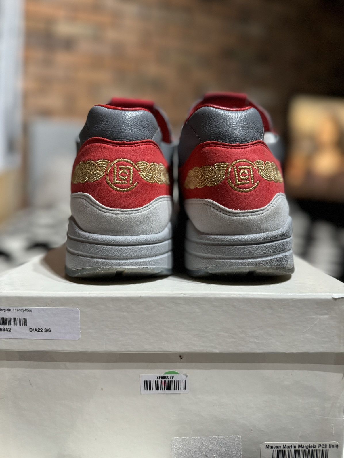 CLOT NIKE AIR MAX 1 CLOT 3 III MESH TOE SOLAR RED GREY Size US 10 / EU 43 - 3 Thumbnail