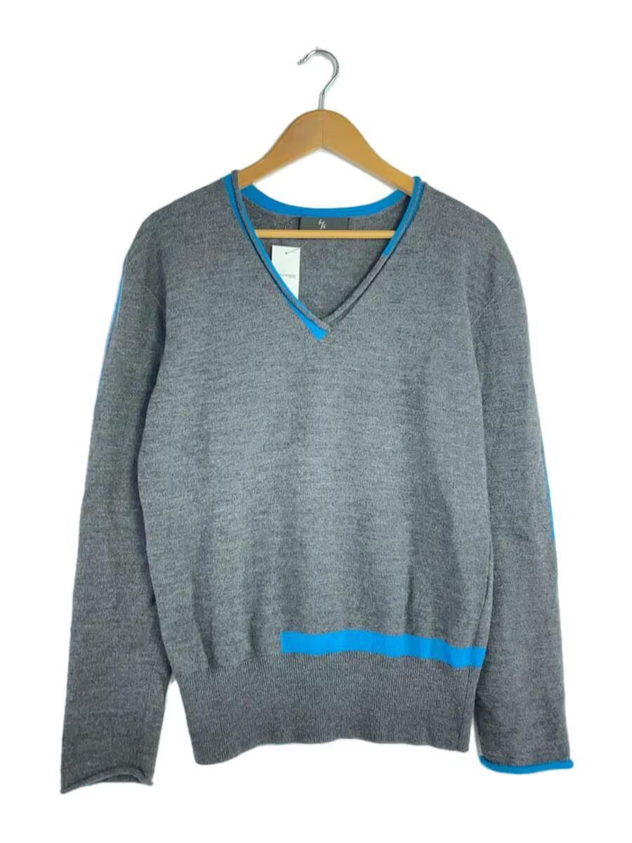 image of Yohji Yamamoto Aw05 V Neck Wool Knit Sweater in Grey, Men's (Size Large)