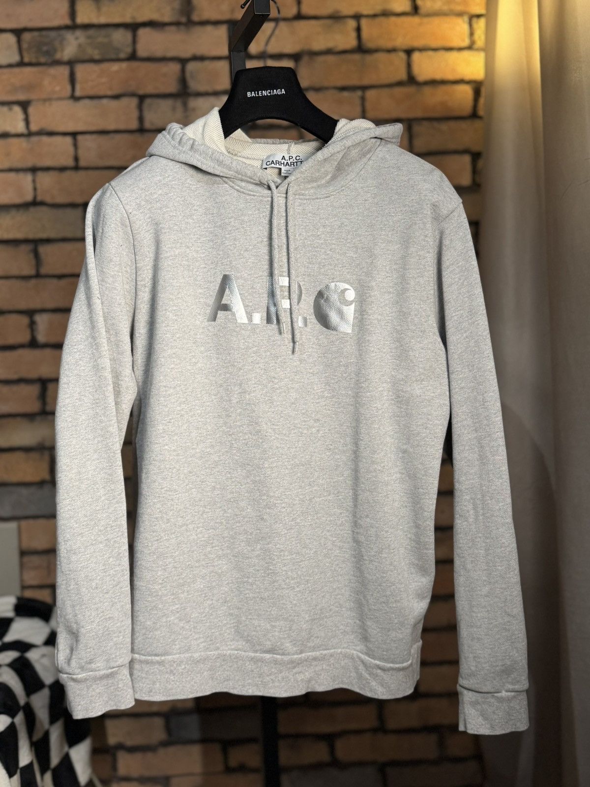 A.P.C. CARHARTT WIP X APC PARIS HOODIE GRAY XL RARE PORTUGAL Size US XL / EU 56 / 4 - 1 Thumbnail