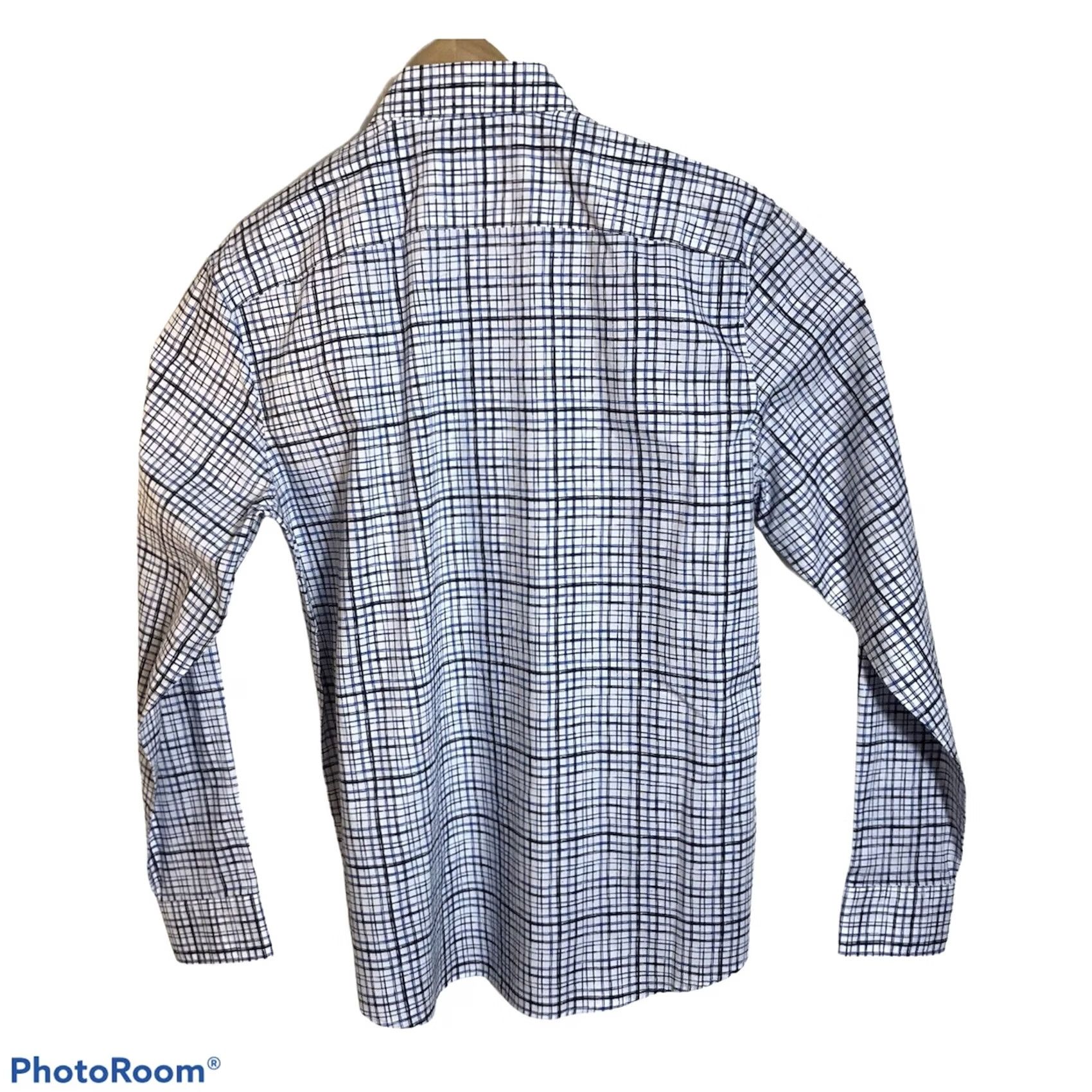 Michael Kors Michael Kors Mens XXL Slim Fit Long Sleeve Shirt Pop Blue Modern Check Plaid Button-Down Casual Button-Up Size US XXL / EU 58 / 5 - 5 Thumbnail