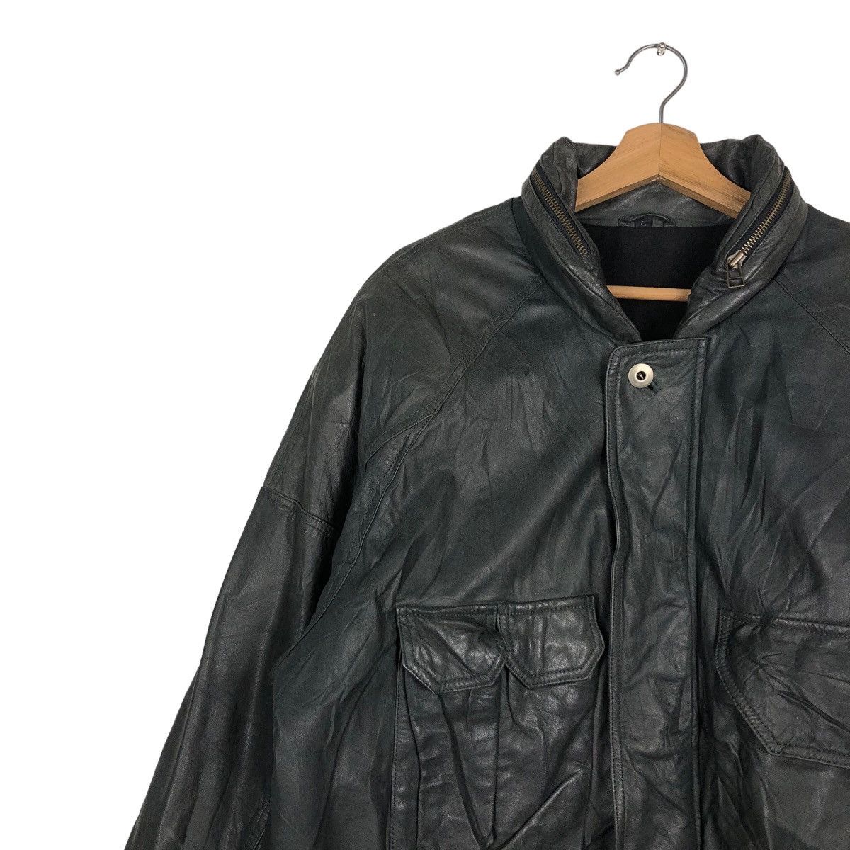 Japanese Brand 🔥Vintage Biker Genuine Leather Jacket Japan Made Size US L / EU 52-54 / 3 - 7 Thumbnail