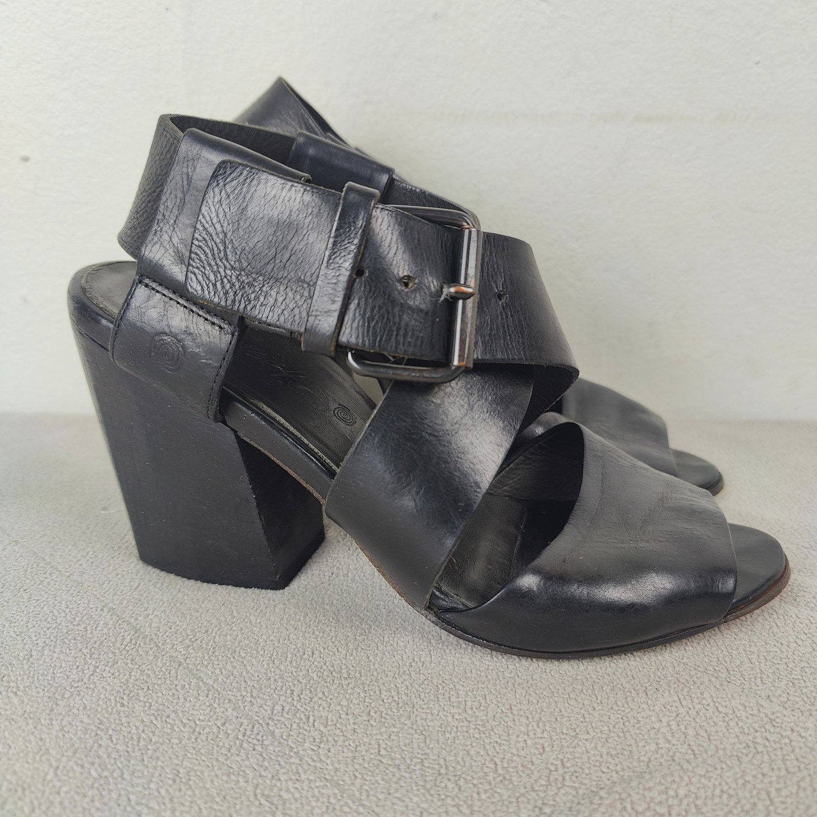 Marsell Marsell Block Heel Sandals Womens 36.6 US 6.5 Black Leather Size US 6.5 / IT 36.5 - 1 Thumbnail