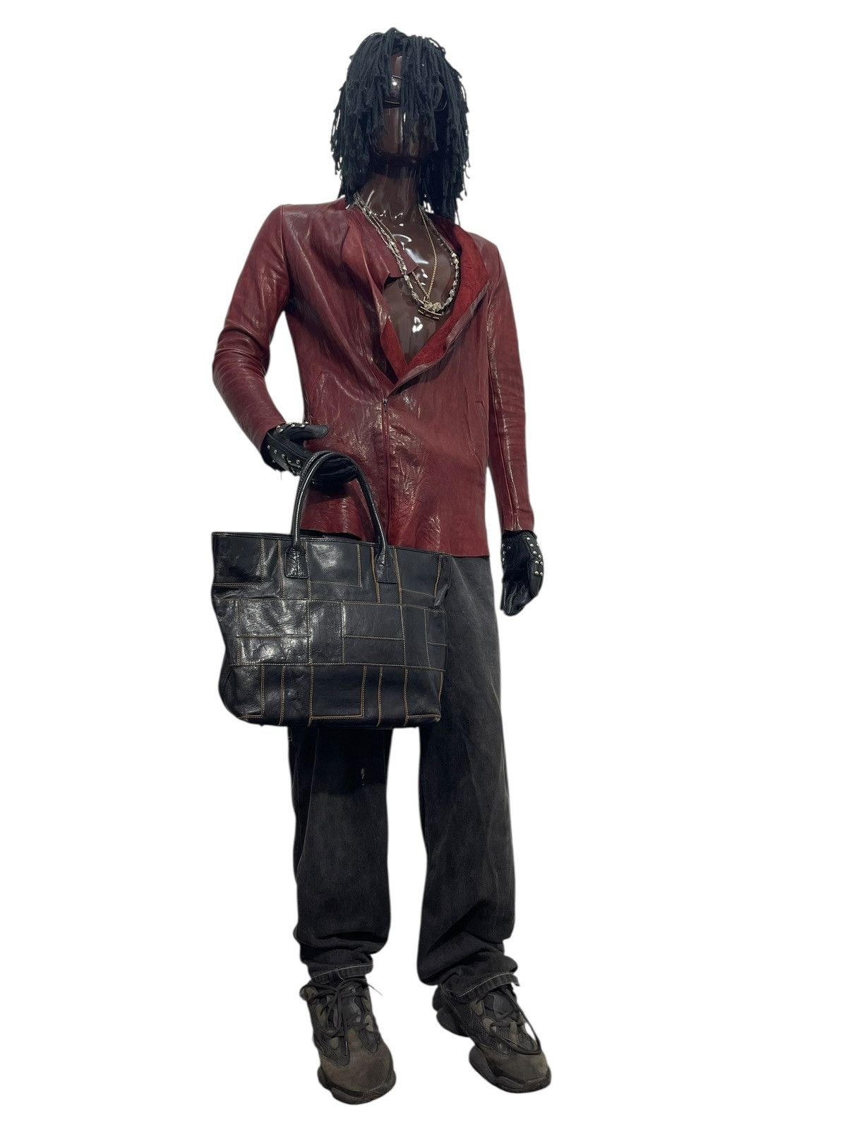 Japanese Brand Full Leather Patchwork Unknown Tote Bag 5🟩 Size ONE SIZE - 3 Thumbnail