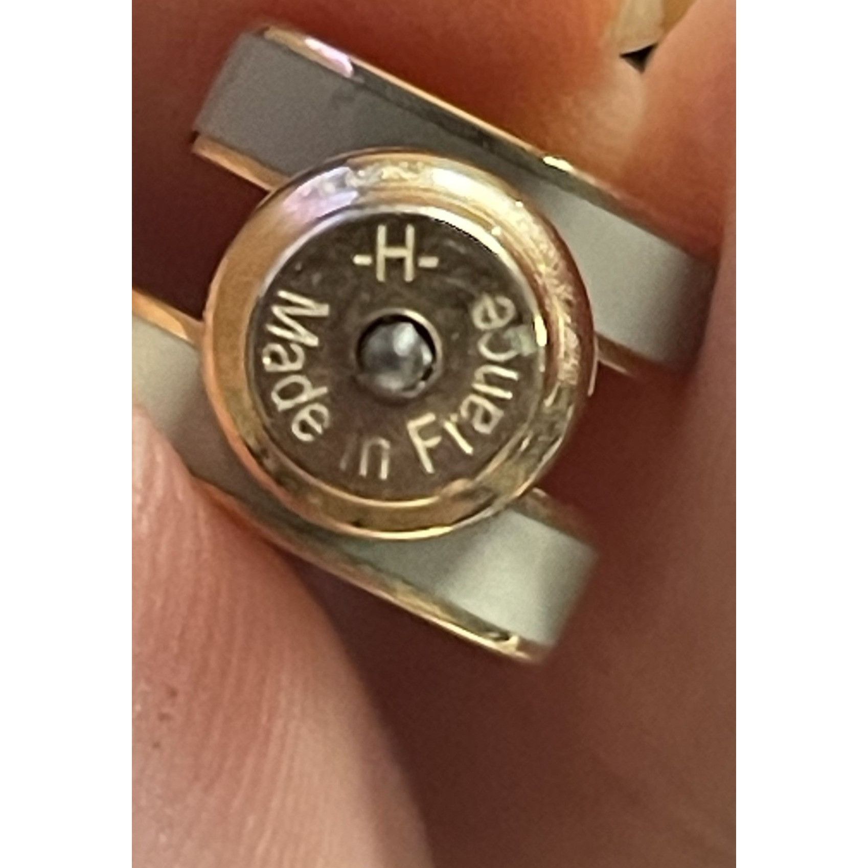Hermes Hermès "H" Rose Gold & White Enamel Stud Earrings In Box Size ONE SIZE - 8 Thumbnail