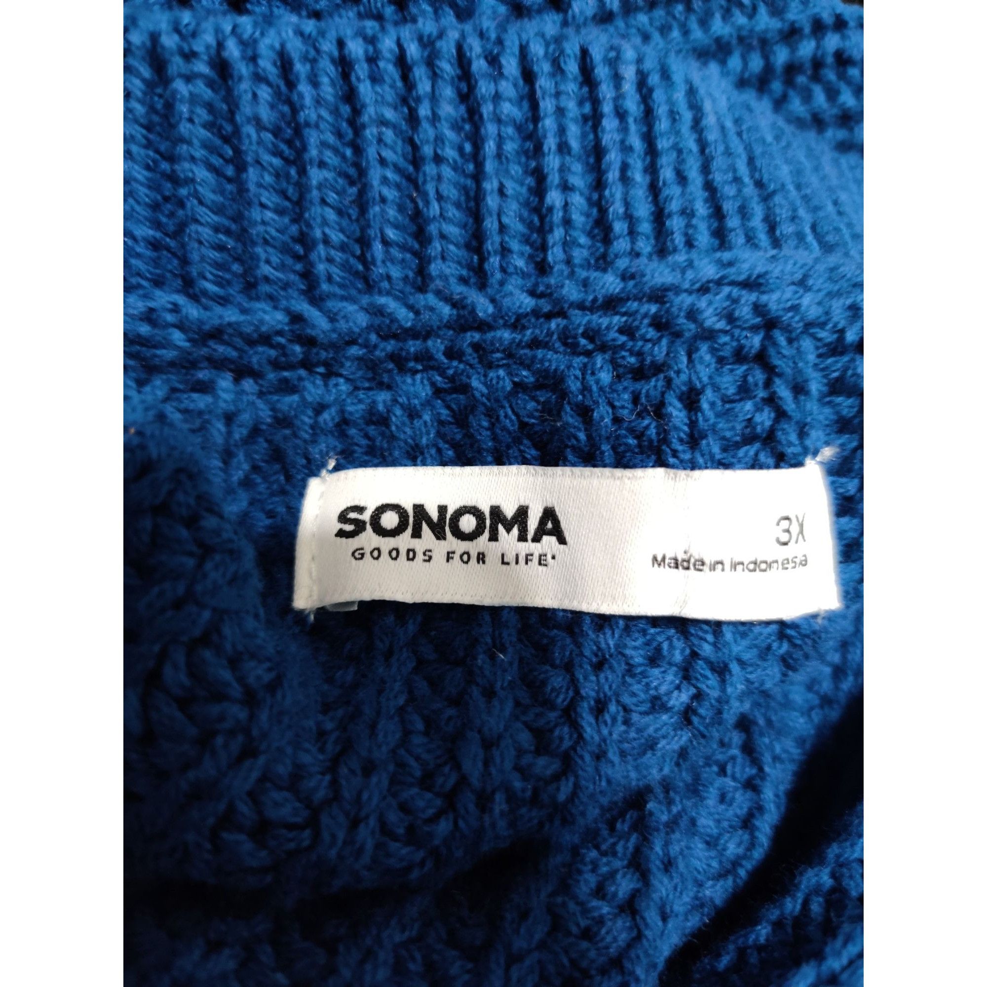 Sonoma Sonoma Plus Size 3X Blue Chunky Knit Sweater Oversized Cozy Size 3XL / US 20-22 - 6 Thumbnail
