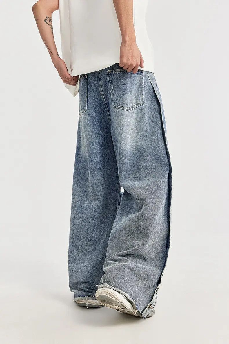 Japanese Brand × Jean Distressed Baggy Wide Leg Denim Jeans Size US 30 / EU 46 - 3 Thumbnail