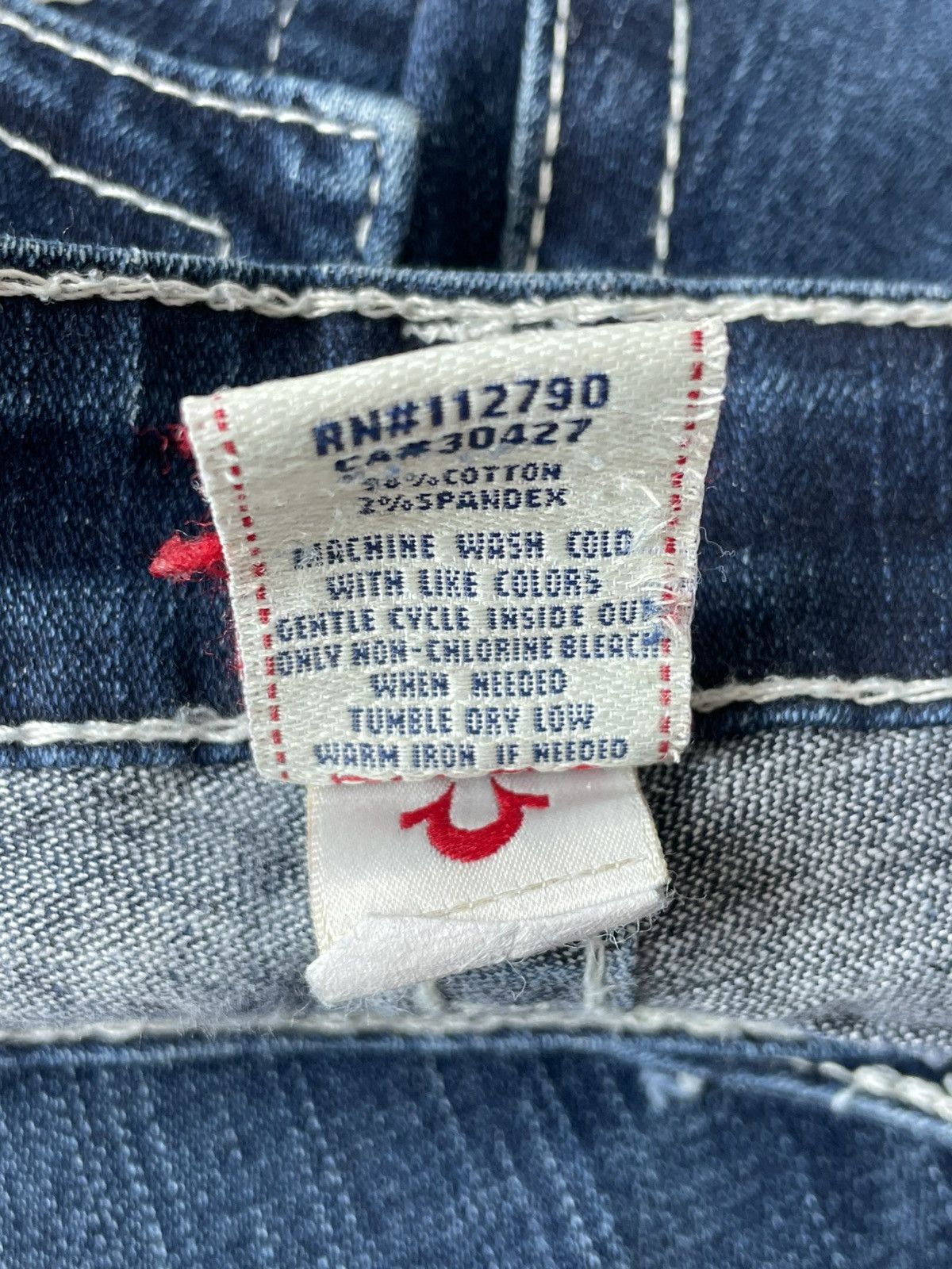 True Religion Vintage 00's True Religion Y2K Denim Jeans Pocket Logo Size 24" / US 00 / IT 34 - 10 Thumbnail