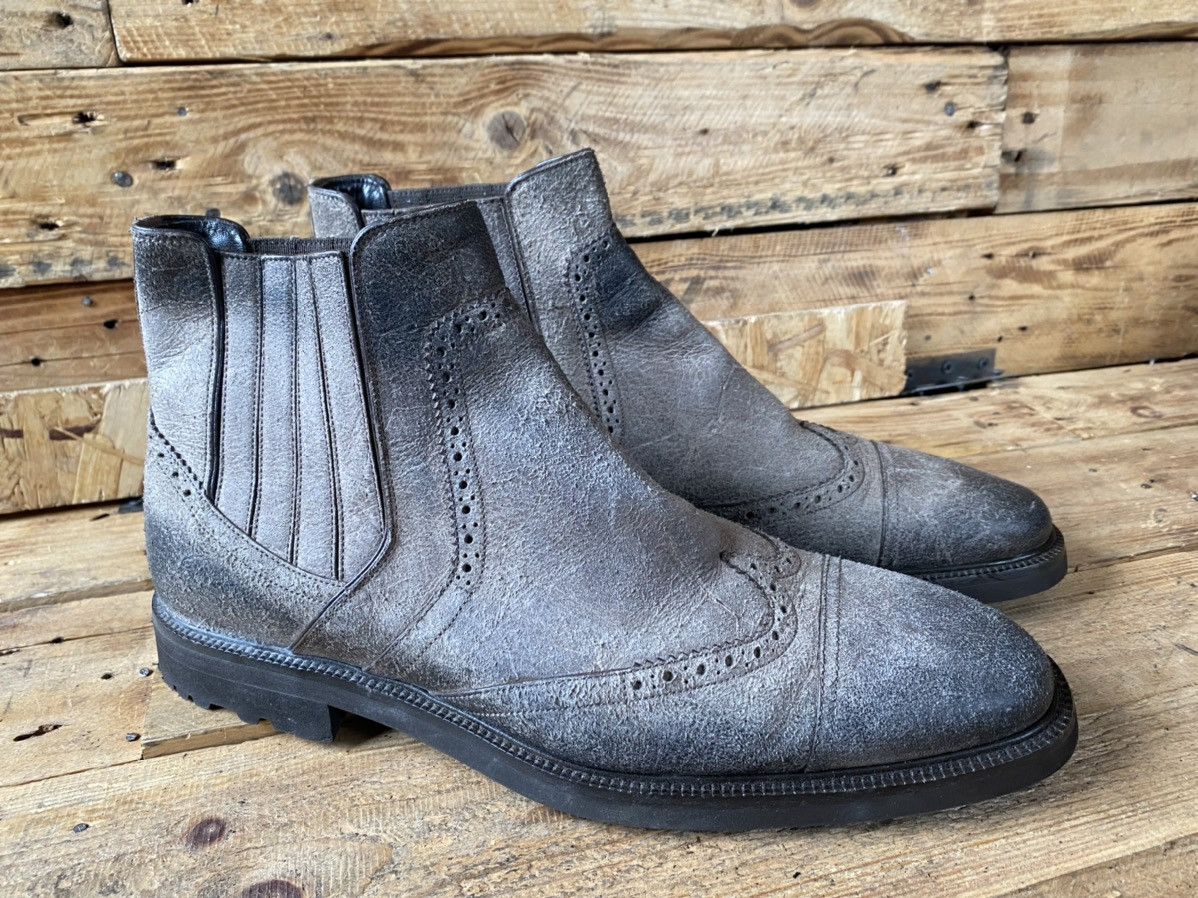 Dolce & Gabbana Dolce gabbana distressed suede gray chelsea boots Size US 10 / EU 43 - 15 Thumbnail