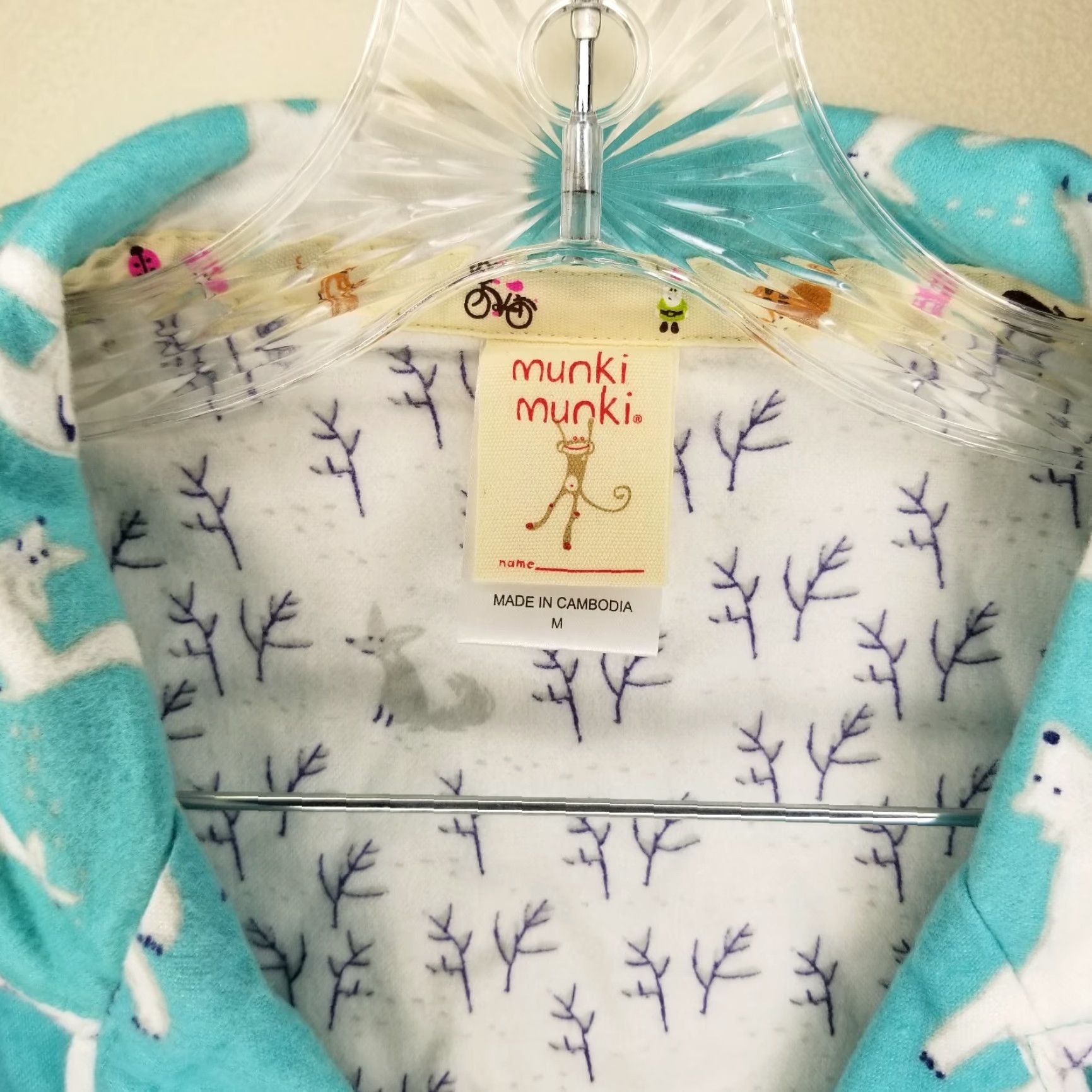 Vintage VINTAGE Munki Munki Pajama Top Woman Blue Polar Bear Long Sleeve Button Up Size M Size M / US 6-8 / IT 42-44 - 3 Thumbnail