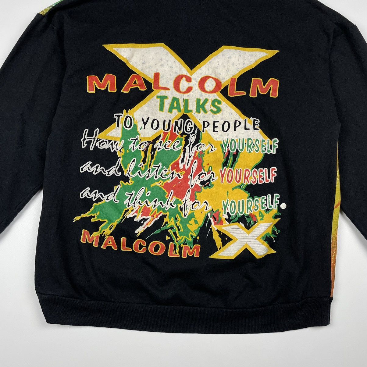 Vintage Malcolm X Vintage 90s oversized Hoodie USA talks Size US M / EU 48-50 / 2 - 9 Thumbnail