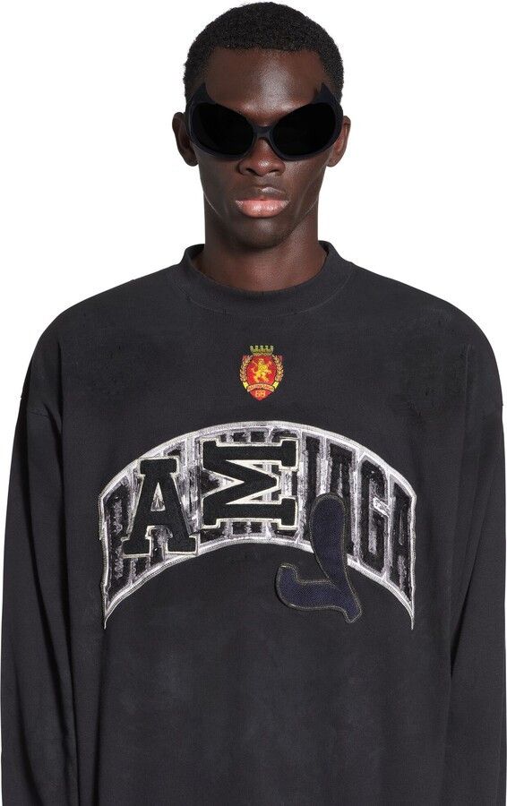 Balenciaga o1w1db10425 Skater Long Sleeve T- Shirt Oversized in Black Size US XL / EU 56 / 4 - 6 Thumbnail