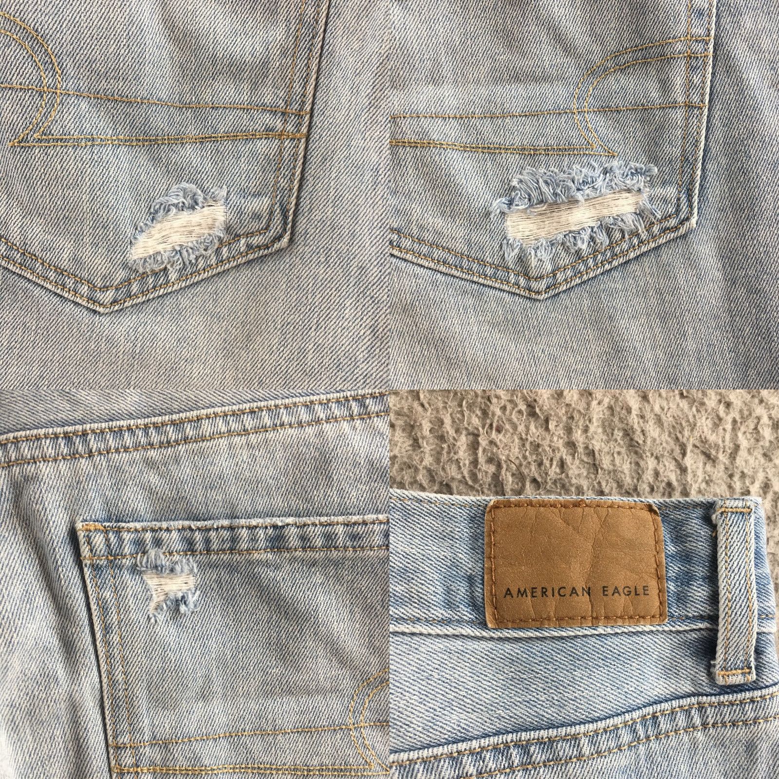 American Eagle Outfitters American Eagle AE Jeans Womens 6 Regular Blue Light Wash Distressed Ripped Denim Size 28" / US 6 / IT 42 - 10 Thumbnail