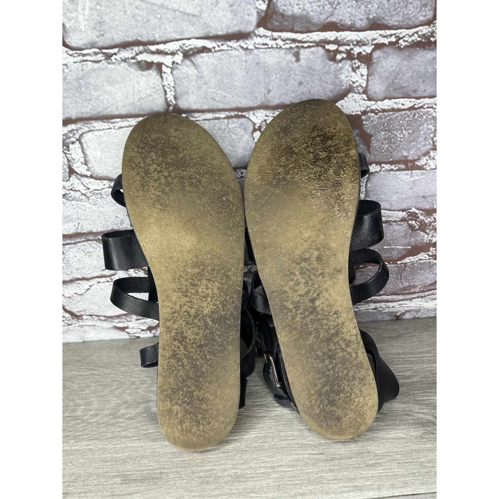 Free People Free People Marianne Black Leather Platform Gladiator Strapp Size US 10.5 / IT 40.5 - 24 Thumbnail