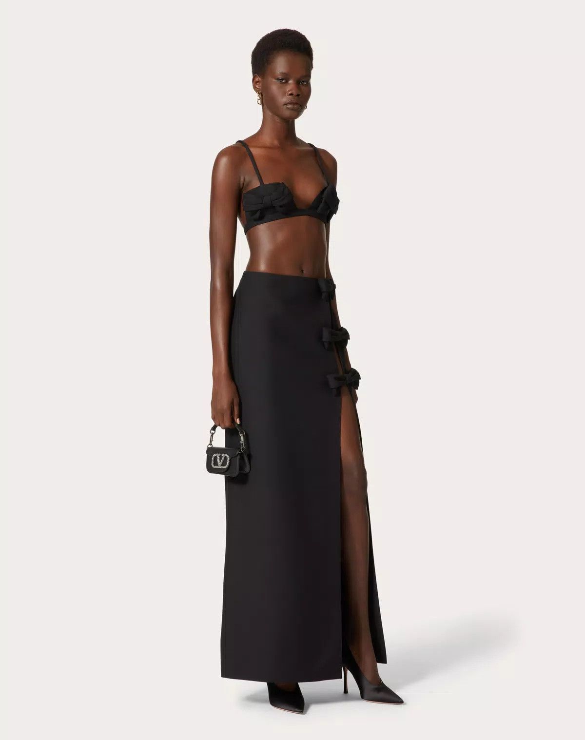 Valentino o1s1wg110625 Size: 42/Crepe Couture Bralette in Black Size ONE SIZE - 3 Thumbnail