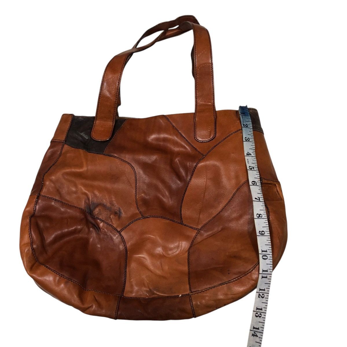 Vintage 📌Vtg Genuine Patchwork Leather Handbag Desmo Made in Italy Size ONE SIZE - 13 Thumbnail