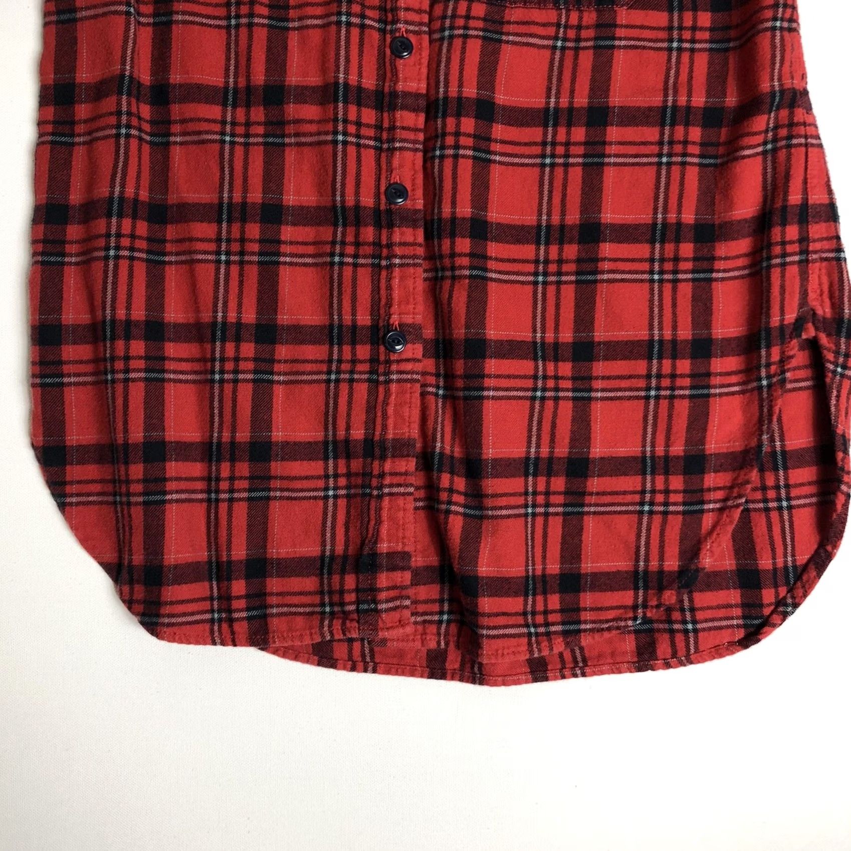 J.Crew J. Crew Women’s Red Black Plaid Button Up Flannel Size 0 L3 Shirt Slim? Regular? Size XS / US 0-2 / IT 36-38 - 5 Thumbnail