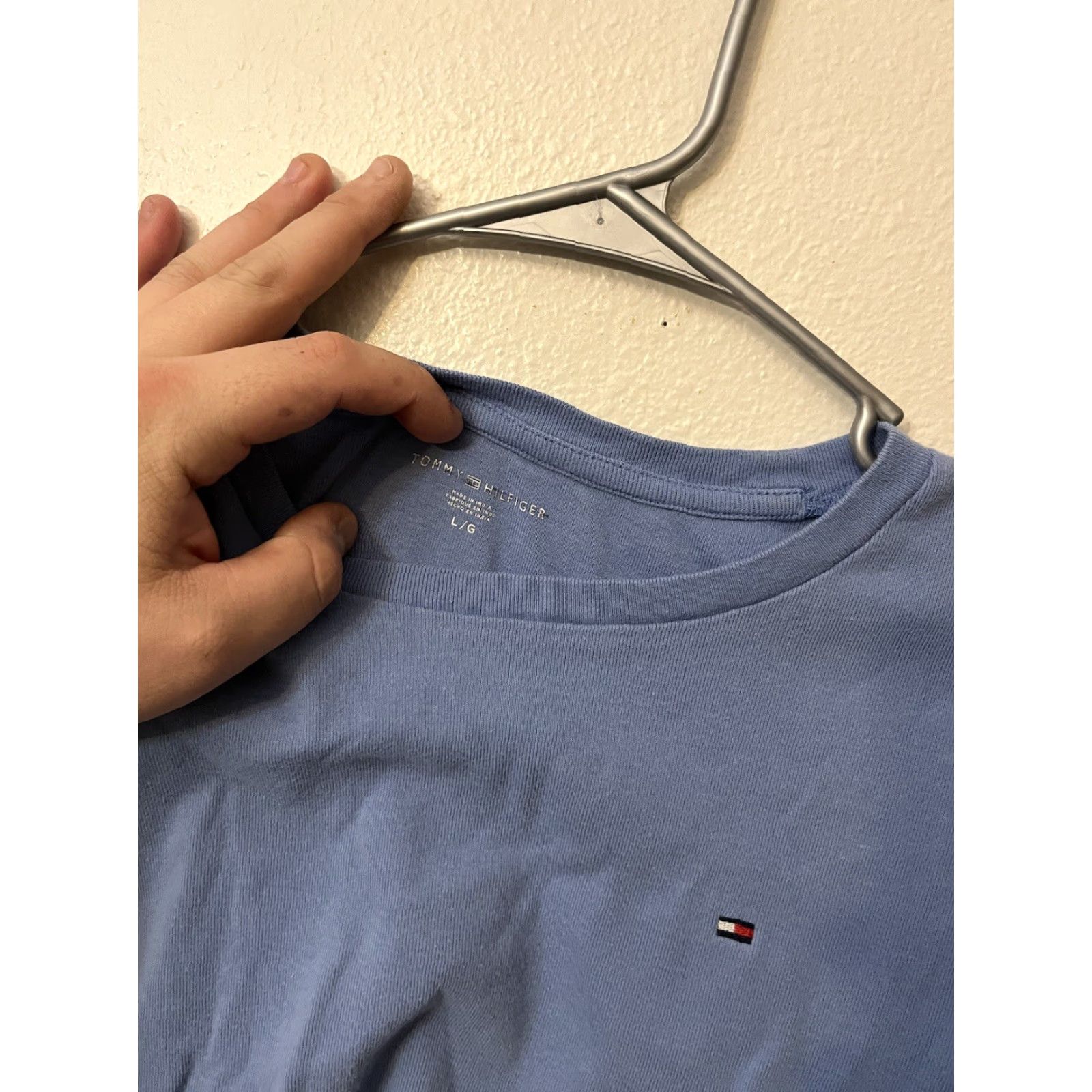 Tommy Hilfiger Tommy Hilfiger T Shirt Large Blue Short Sleeve CrewNeck Womens Cotton Shirt Size L / US 10 / IT 46 - 2 Thumbnail