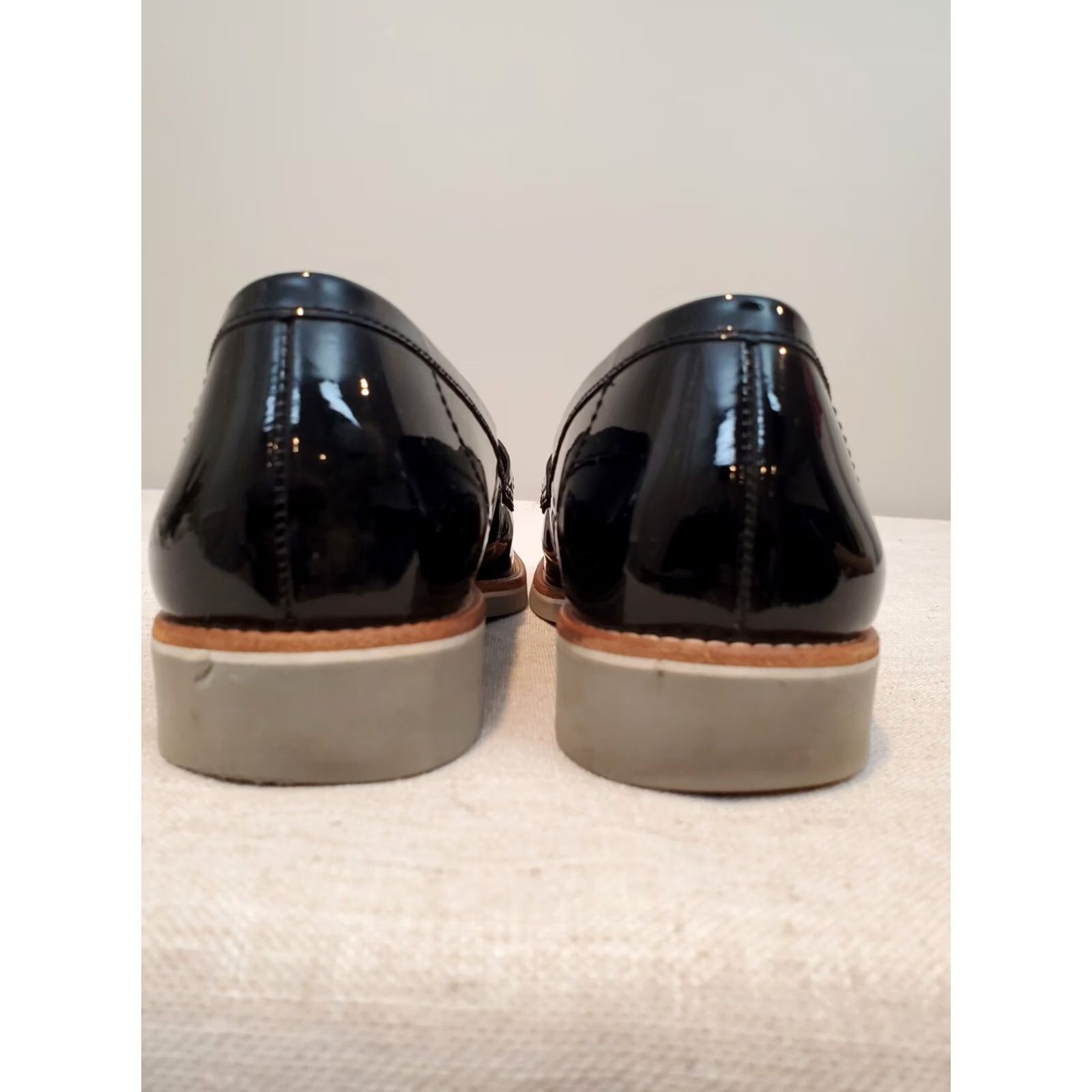 Vintage Paul Green Navy Patent Leather Slip On Loafers Womens Size US 9.5 Gray Sole Size US 8 / IT 38 - 5 Thumbnail