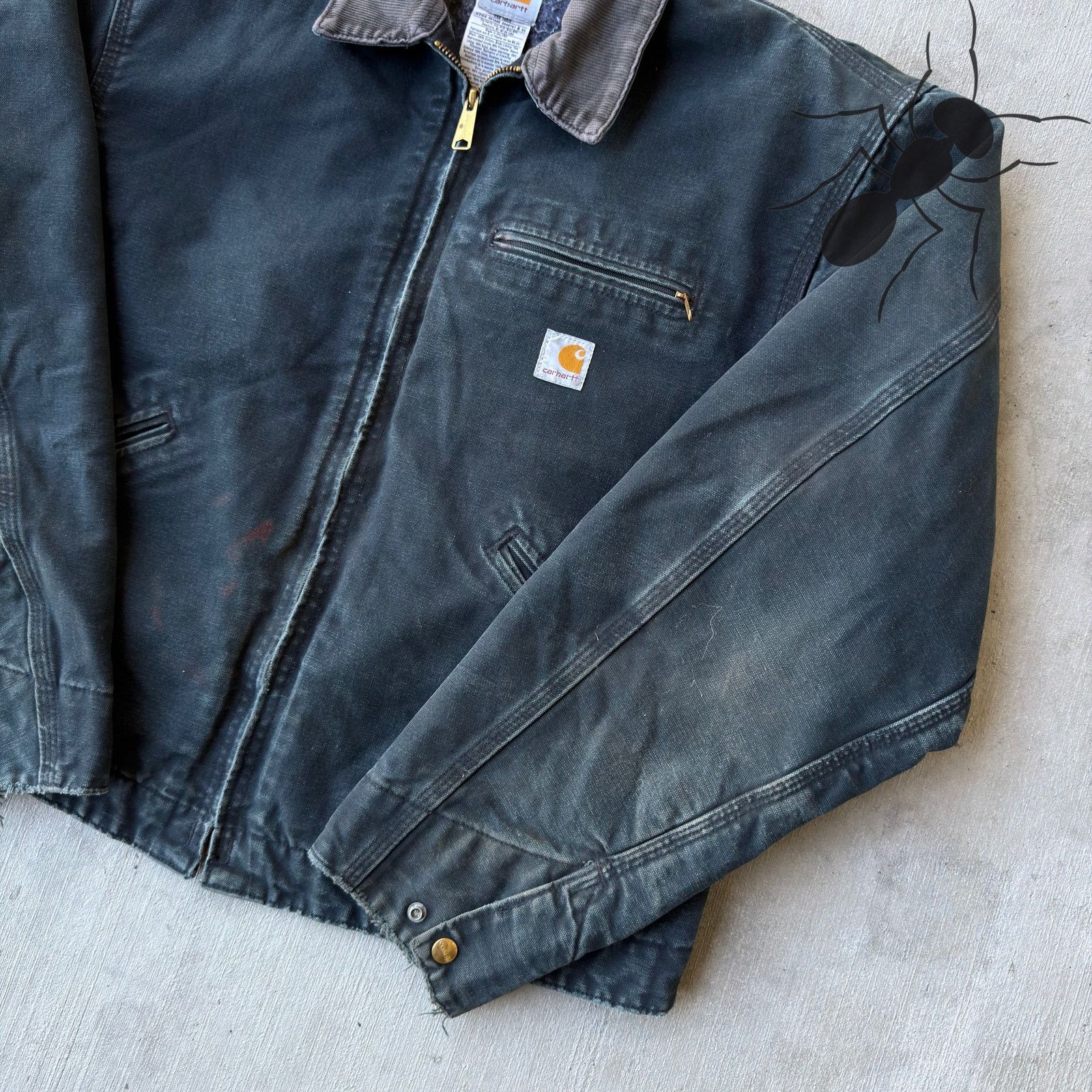 Carhartt × Vintage Vintage Y2K Carhartt J01 black Detroit work wear jacket Size US XL / EU 56 / 4 - 4 Thumbnail