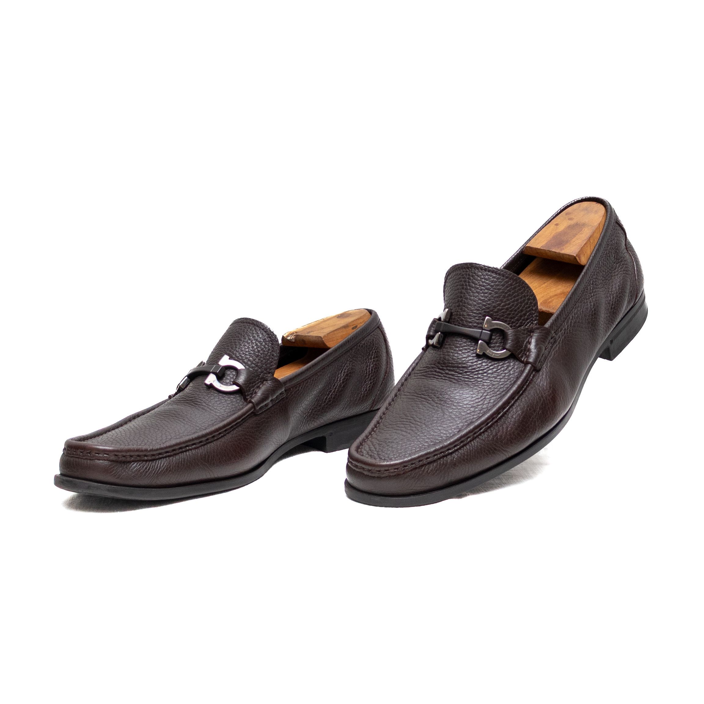 Salvatore Ferragamo $850 SALVATORE FERRAGAMO Gancini Bit Loafer Brown Size US 12 / EU 45 - 1 Thumbnail