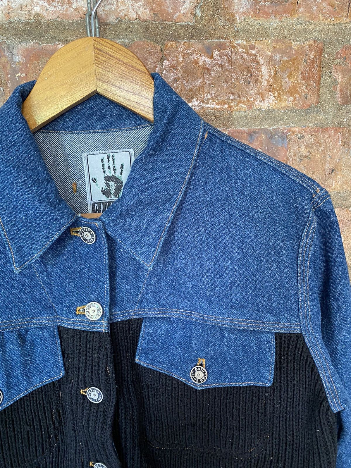 Jean Paul Gaultier 1990s JPG GAULTIER Jeans Hybrid Knit crop jacket Size M / US 6-8 / IT 42-44 - 5 Thumbnail