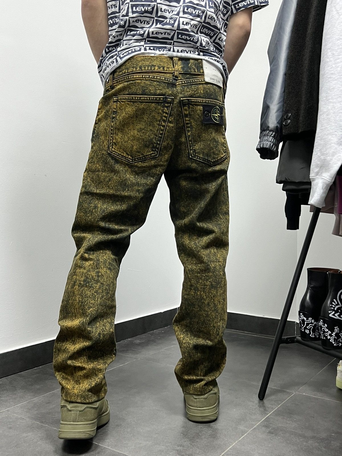 image of Hype x Stone Island Washed Yellow Denim, Men's (Size 31)