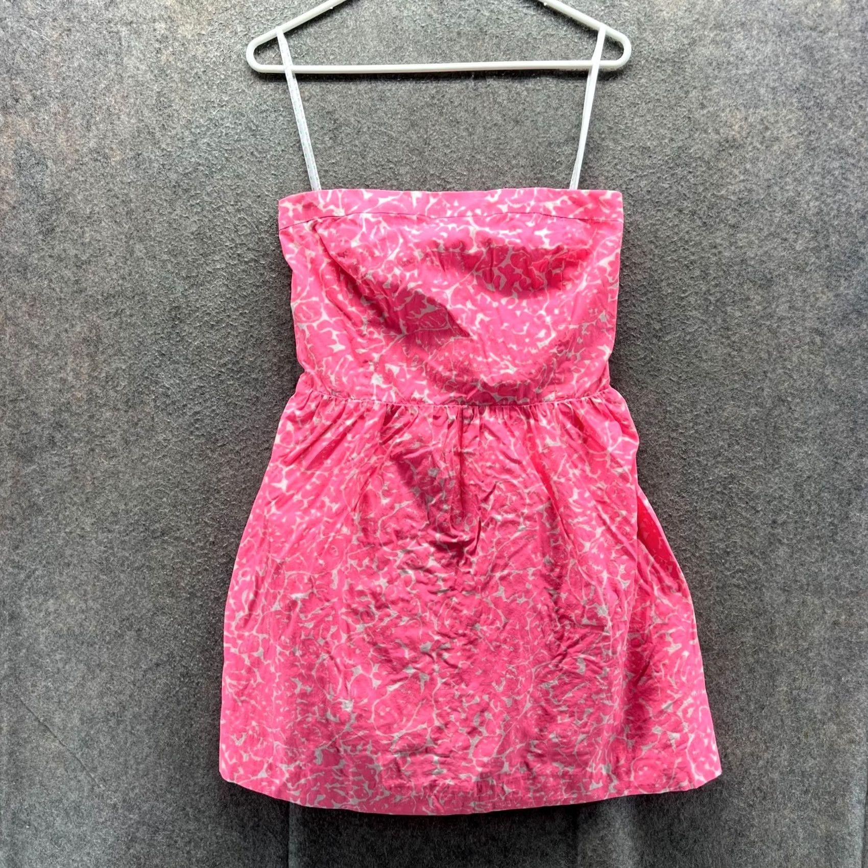 Lilly Pulitzer Lilly Pulitzer Dress Women Large Pink Floral Sundress Strapless Smocked Pattern Size L / US 10 / IT 46 - 2 Thumbnail