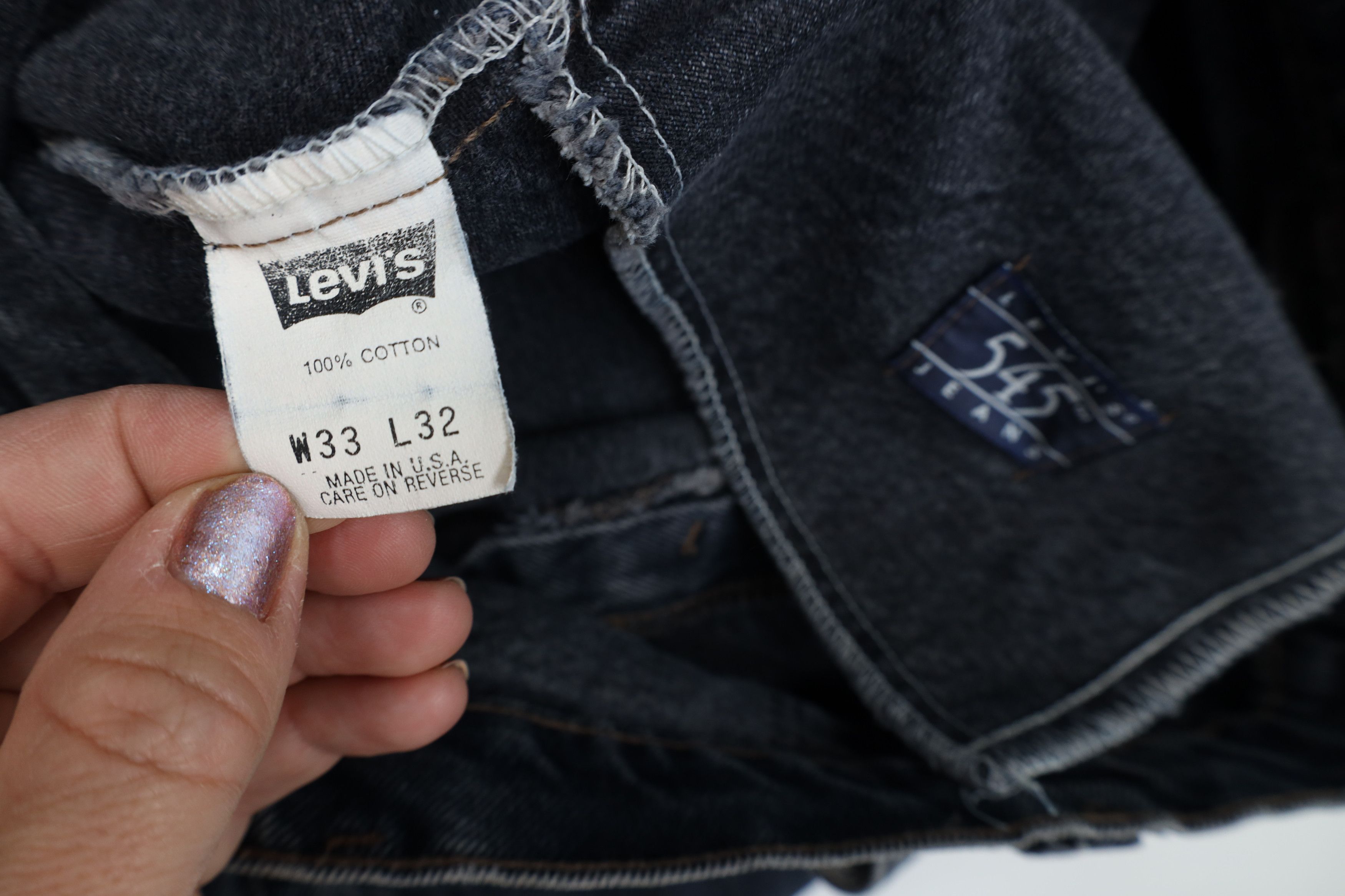 Levi's Vintage 80s 90s Levis 545 Loose Denim Jeans Dark Blue USA Size US 33 - 9 Thumbnail