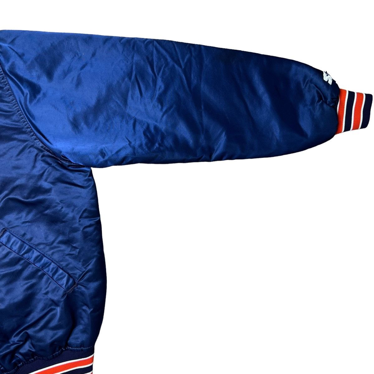 NCAA × Starter × Vintage Vintage 80s NCAA Fighting Illini Starter Satin Bomber Jacket Size US L / EU 52-54 / 3 - 7 Thumbnail