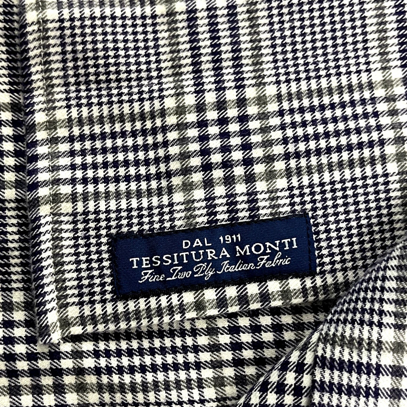 Suitsupply Suitsupply Dress Shirt Mens Large 16.5L Long Sleeve Blue White Houndstooth Plaid Classic Size US L / EU 52-54 / 3 - 7 Thumbnail