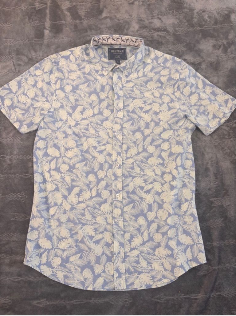 Other Men's Heritage Button Down Shirt Size L Blue Floral Size US L / EU 52-54 / 3 - 1 Thumbnail