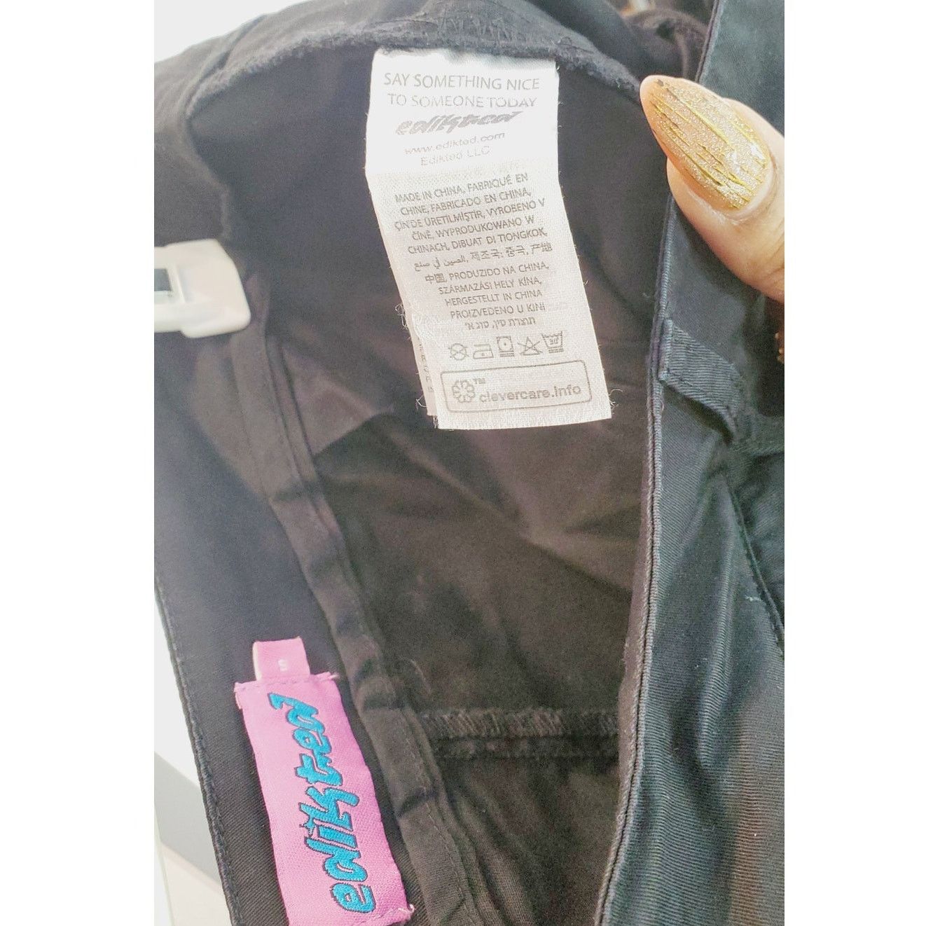 Other Edikted Black Cargo Utility Pants Zip Pockets Small Size 28" / US 6 / IT 42 - 5 Thumbnail