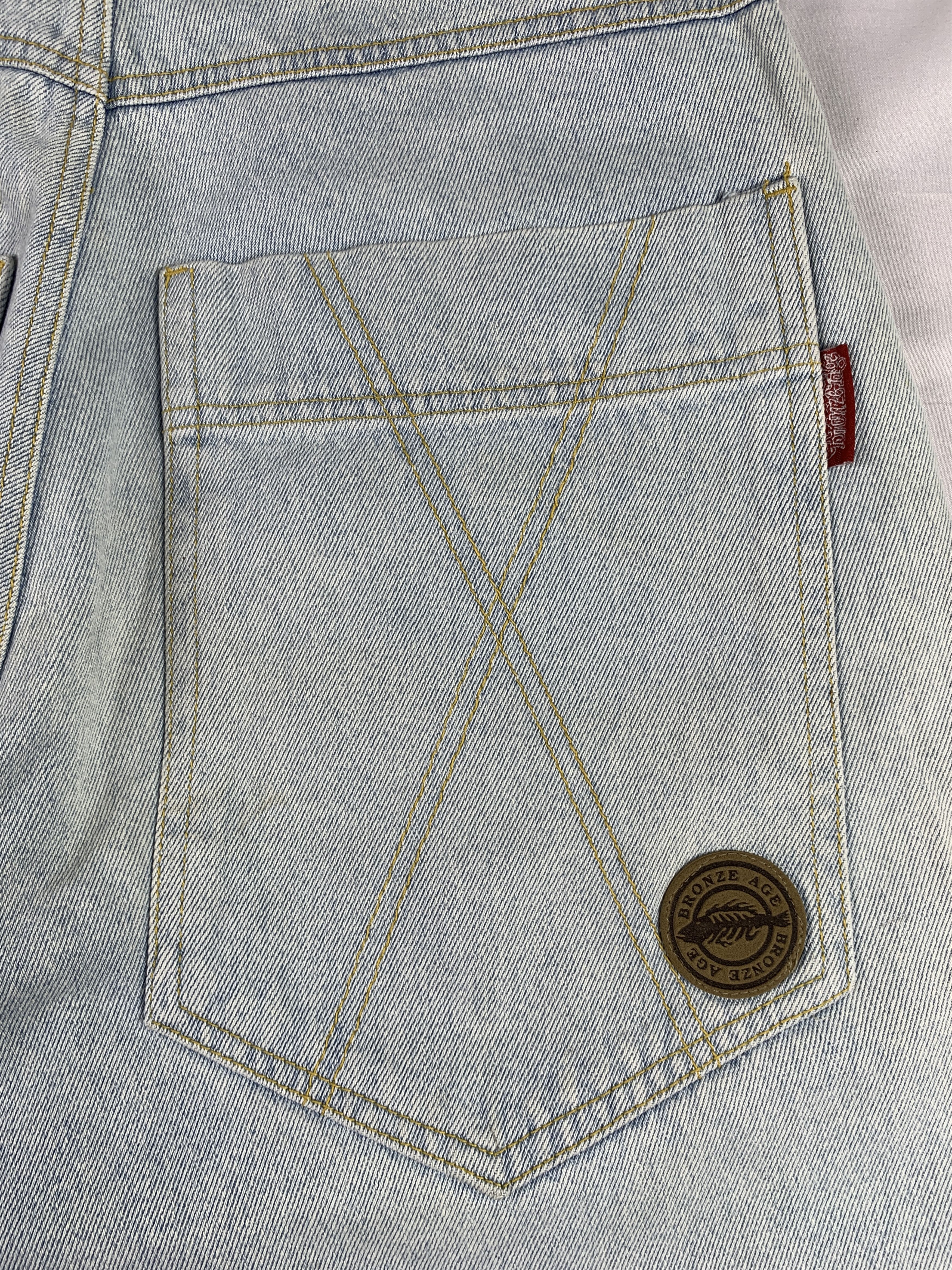 Japanese Brand Bronze Age Light Blue Baggy Jorts (S) Size US 30 / EU 46 - 3 Thumbnail