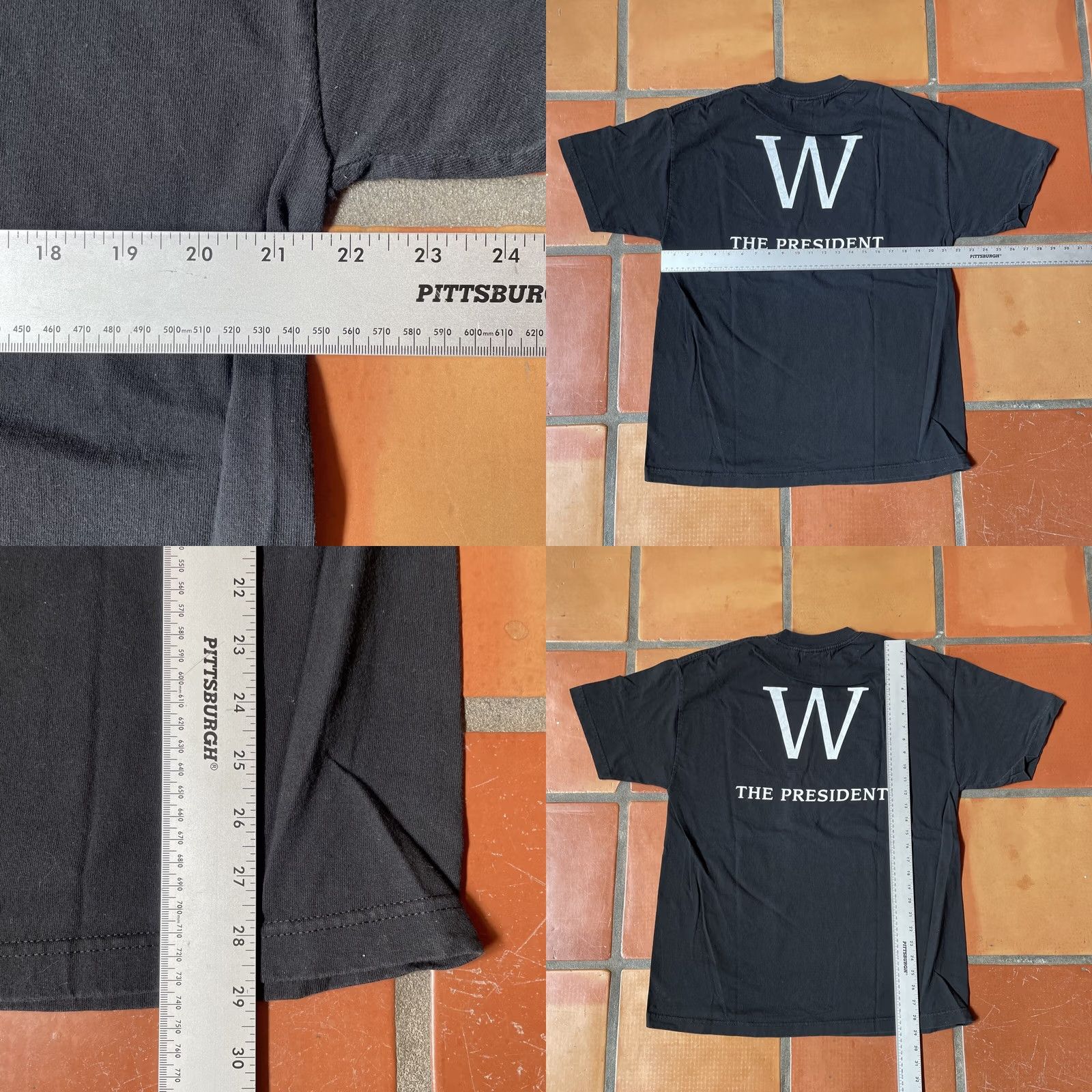 George VINTAGE Murina Mens XL Black T-Shirt Made In USA W The President George W Bush Shirt Size US XL / EU 56 / 4 - 11 Thumbnail