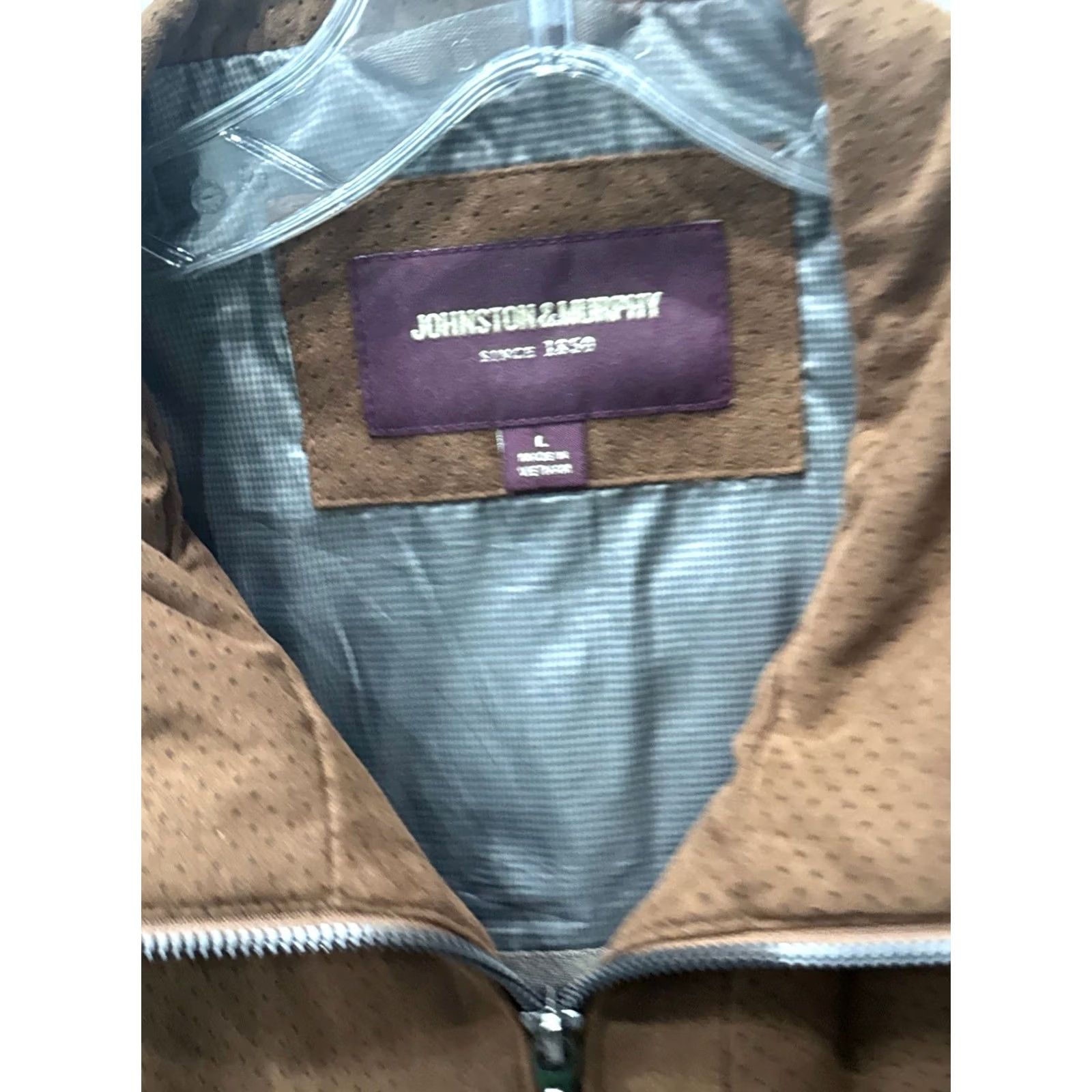 Johnston & Murphy Johnson & Murphy Poly Faux Leather Zippered SWEATER Large L Men Cardigan Multicolor 100% Happiness Guarantee Mens Size US L / EU 52-54 / 3 - 7 Thumbnail