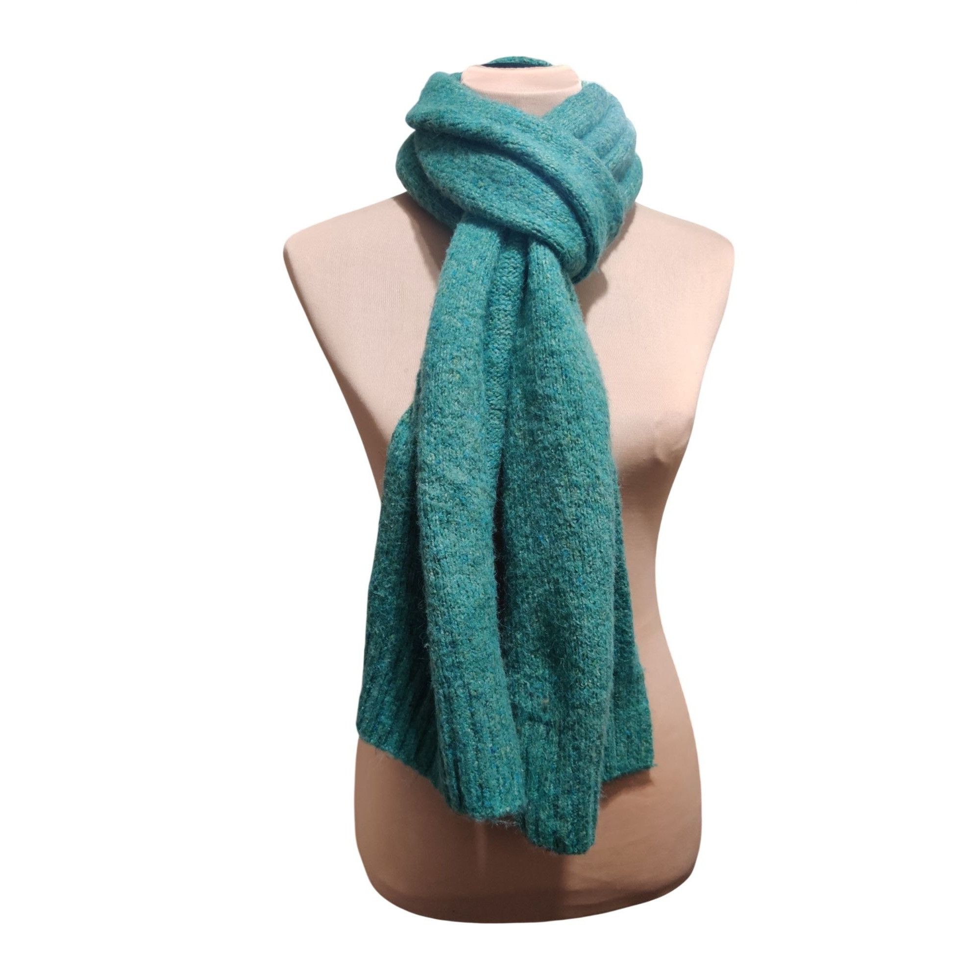 Other Green Wool Blend Speckled Knit Scarf Cozy Soft Winter Chic W Size ONE SIZE - 7 Thumbnail
