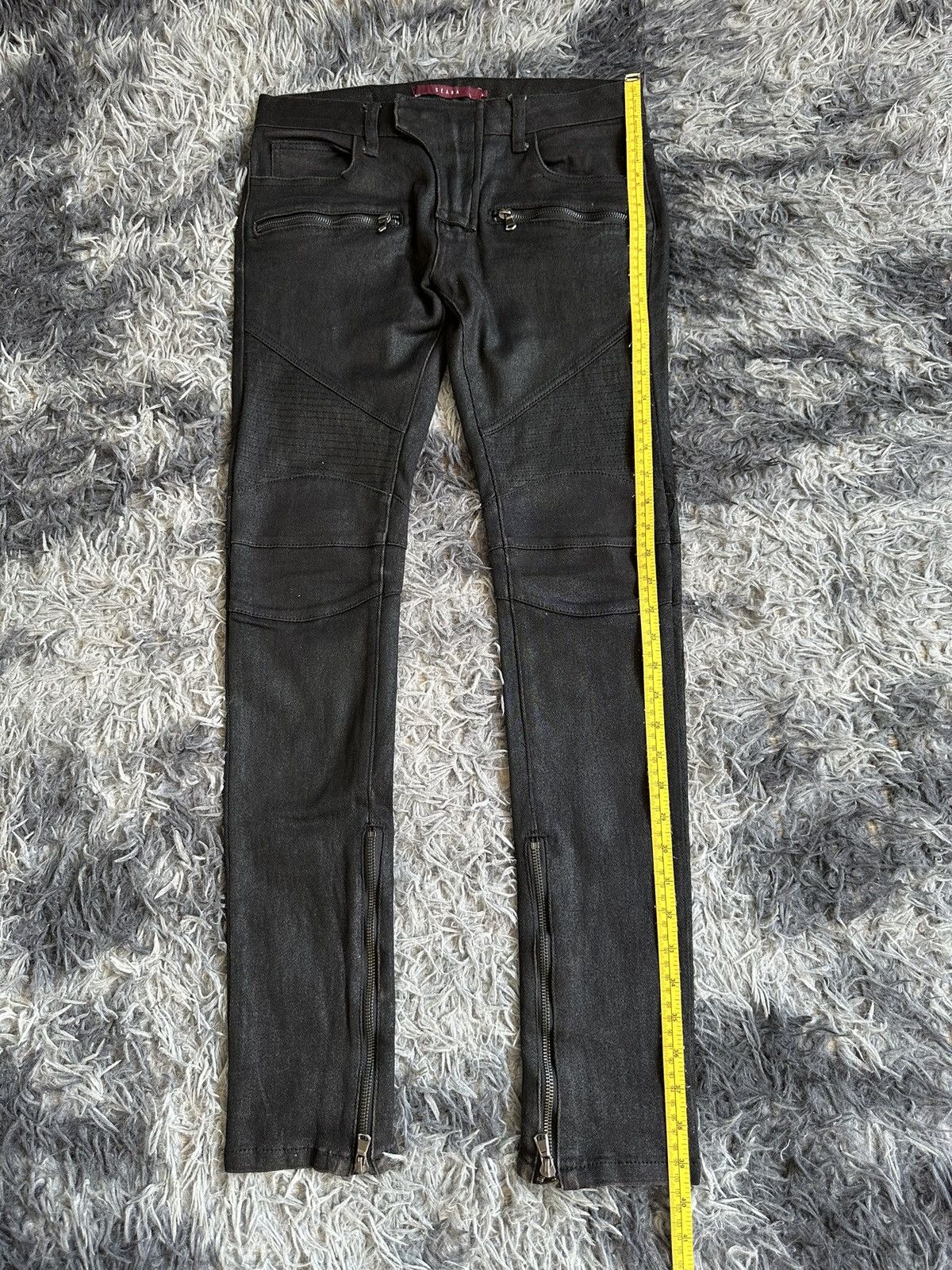 If Six Was Nine 00's SEANA waxed biker skinny pant Size US 31 - 14 Thumbnail
