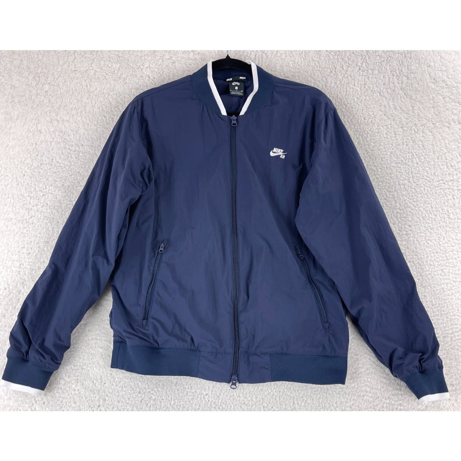 Nike Nike SB Jacket Mens Small Blue Long Sleeve Full Zip Skate Board Logo White Trim Size US S / EU 44-46 / 1 - 2 Thumbnail