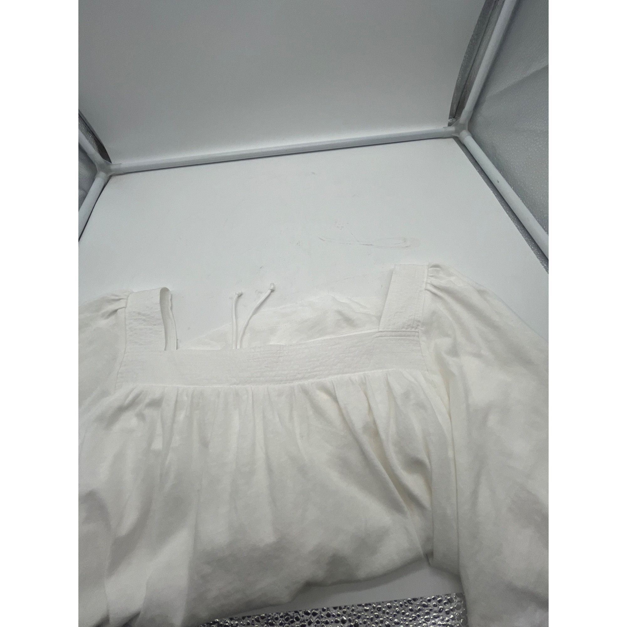 Treasure & Bond Treasure & Bond Cotton & Linen Square Neck Top, White, M Size M / US 6-8 / IT 42-44 - 13 Thumbnail