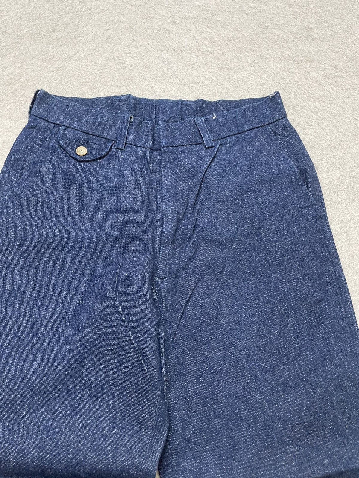 Japanese Brand 2000s Japan Raw Indigo Denim Pants Wide Straight Fit Size US 27 - 4 Thumbnail