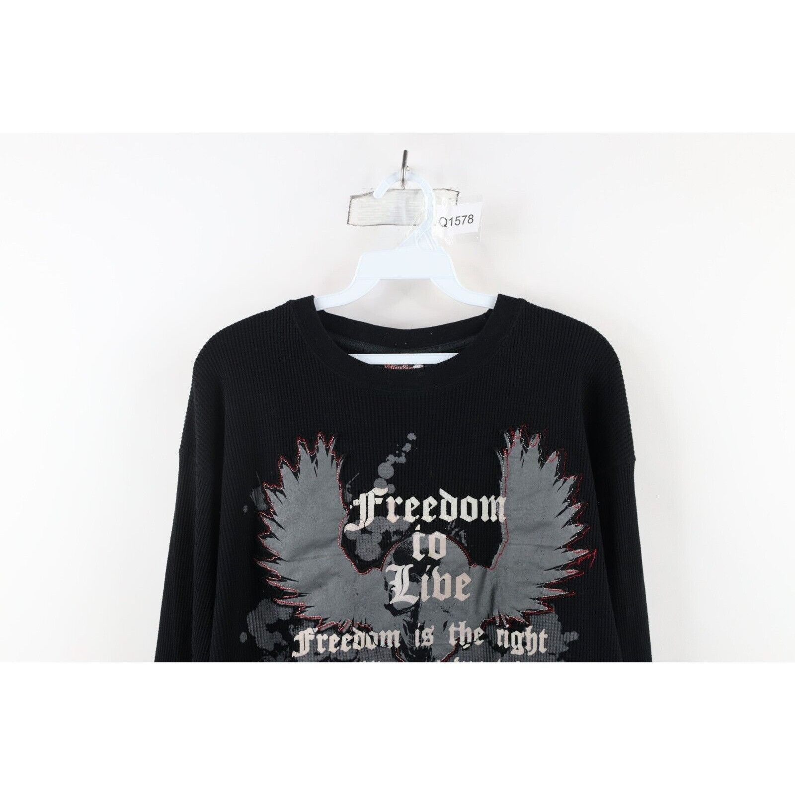 Southpole × Vintage Vintage Southpole Skull Wings UFC MMA Thermal Knit T-Shirt Size US XL / EU 56 / 4 - 2 Thumbnail